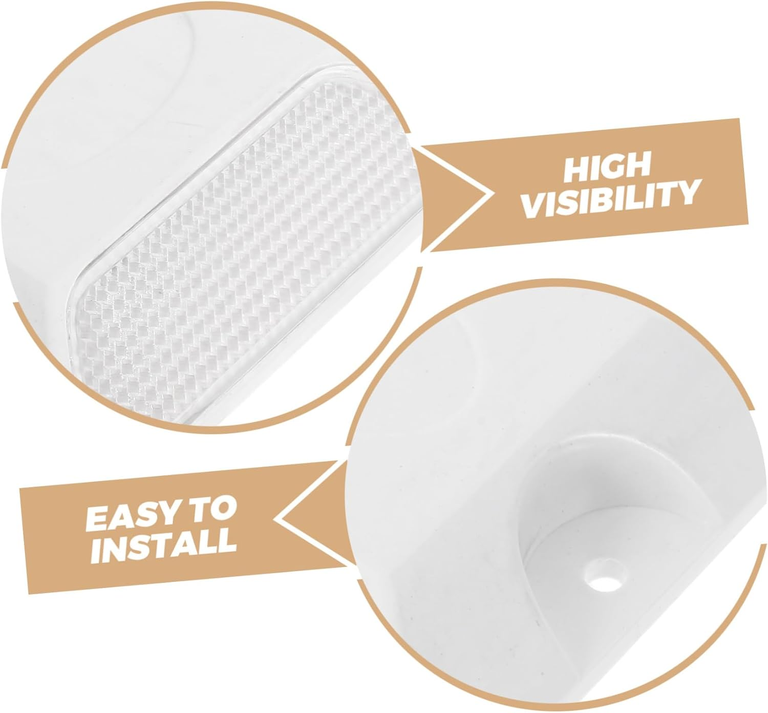 Mikinona 4Pcs Reflective Delineator Plastic Road Markers for Driveway Safety Street Reflectors Driveway Easy to Install Pavement Markers Reflectors for Enhanced Visibility image number 5