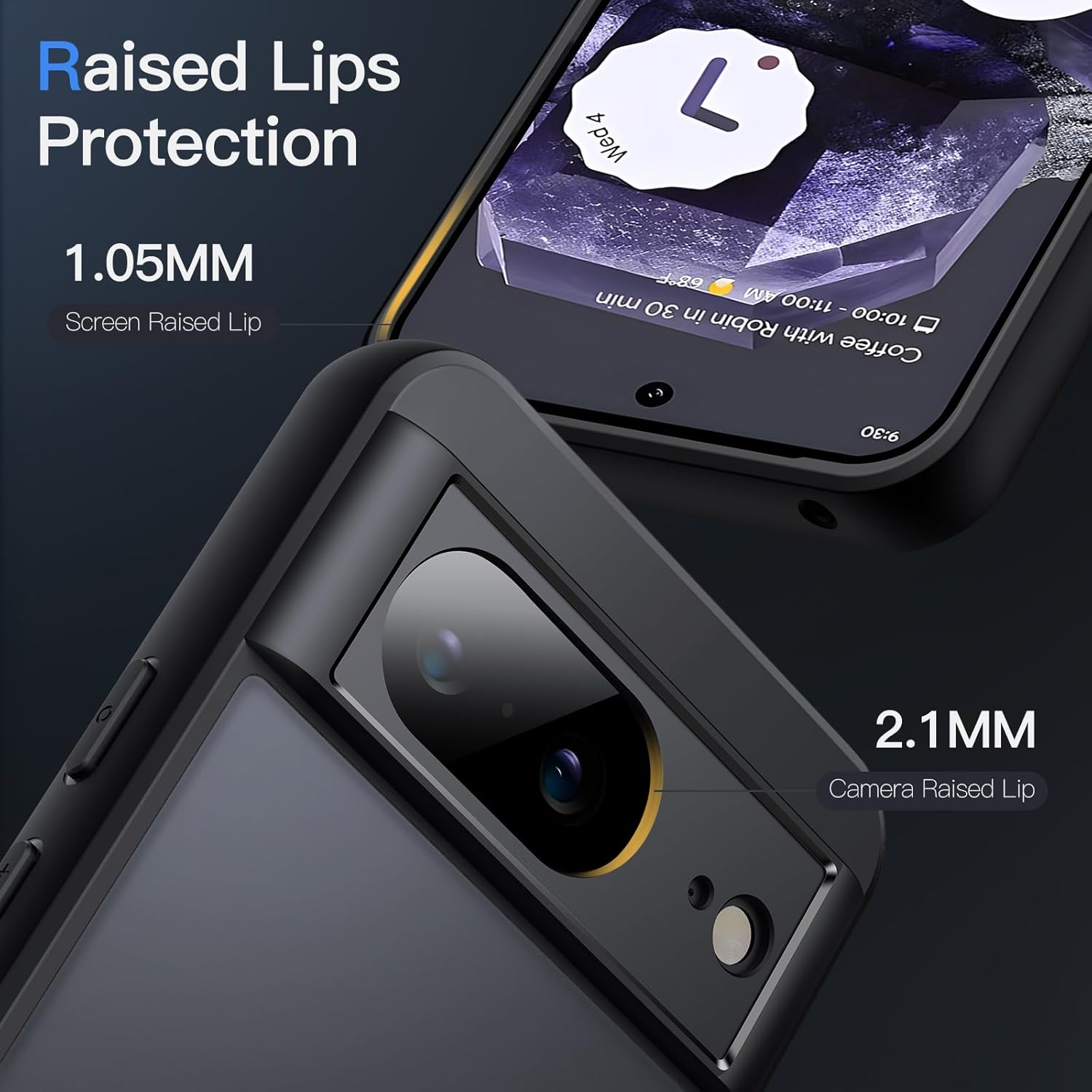 Jetech Matte Case for Google Pixel 8 6.2-Inch 2023, Frosted Translucent Back Protective Slim Phone Cover, Anti-Fingerprints (Obsidian) - Hazel image number 6