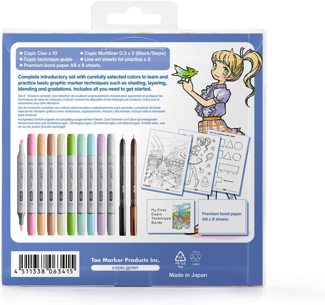 Copic Ciao First Starter Set Alcohol Marker, Assorted image number 1