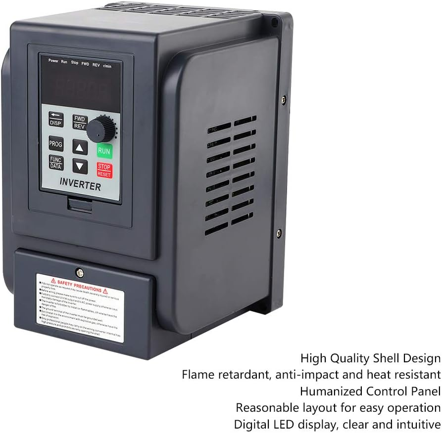 XUMIUZIY VFD 1.5KW, 1-Phase Input 3-Phase 380V VFD Motor Inverter Converter Inverter Speed Controller, Professional Variable Frequency Drive for Spindle Motor Speed Control image number 1