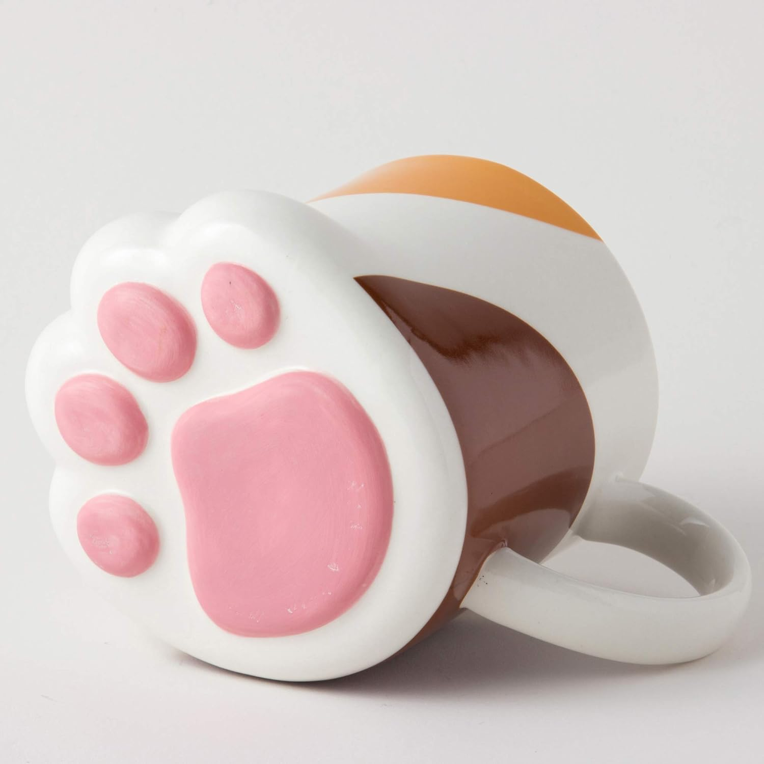 Sunart SAN2235-3 Cute Tableware, Paw of Cat Hand, Calico Cat Mug, 8.5 Fl Oz (250 Cc), White image number 2