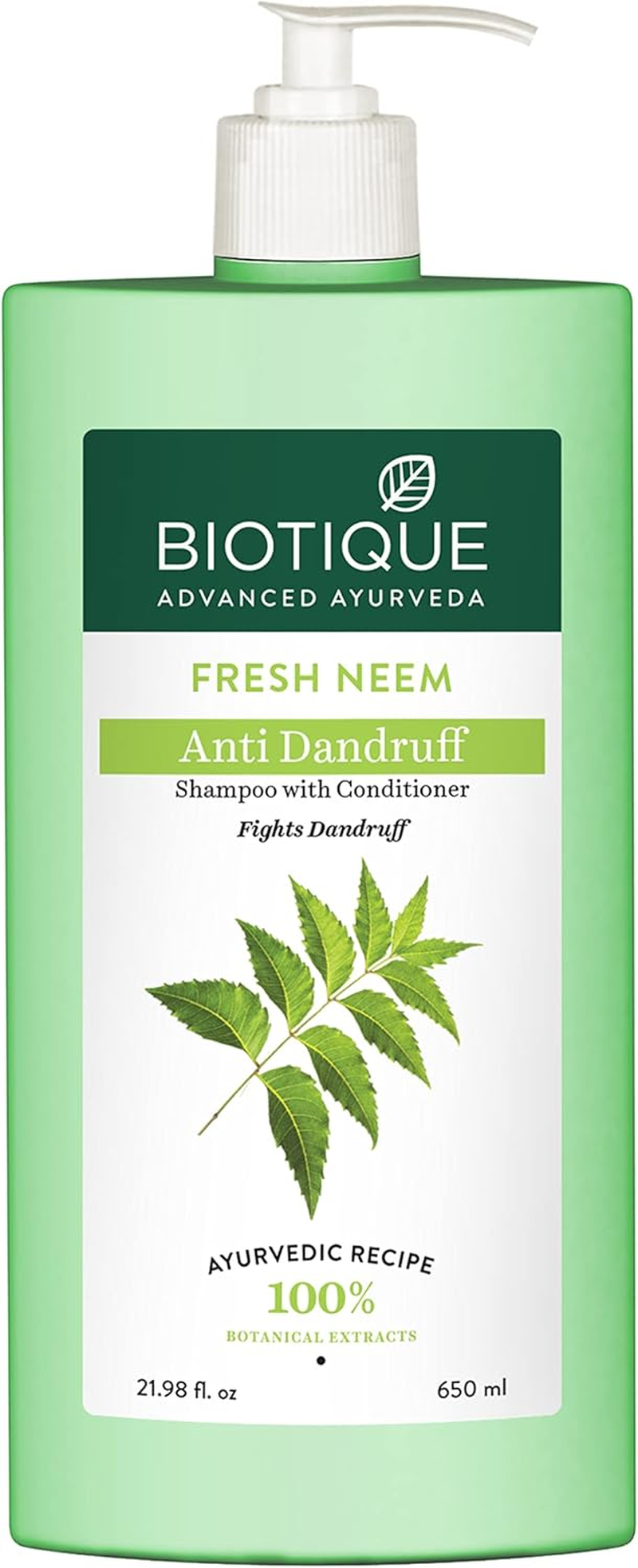 Biotique Fresh Neem anti Dandruff Shampoo with Conditioner, 650Ml image number 4