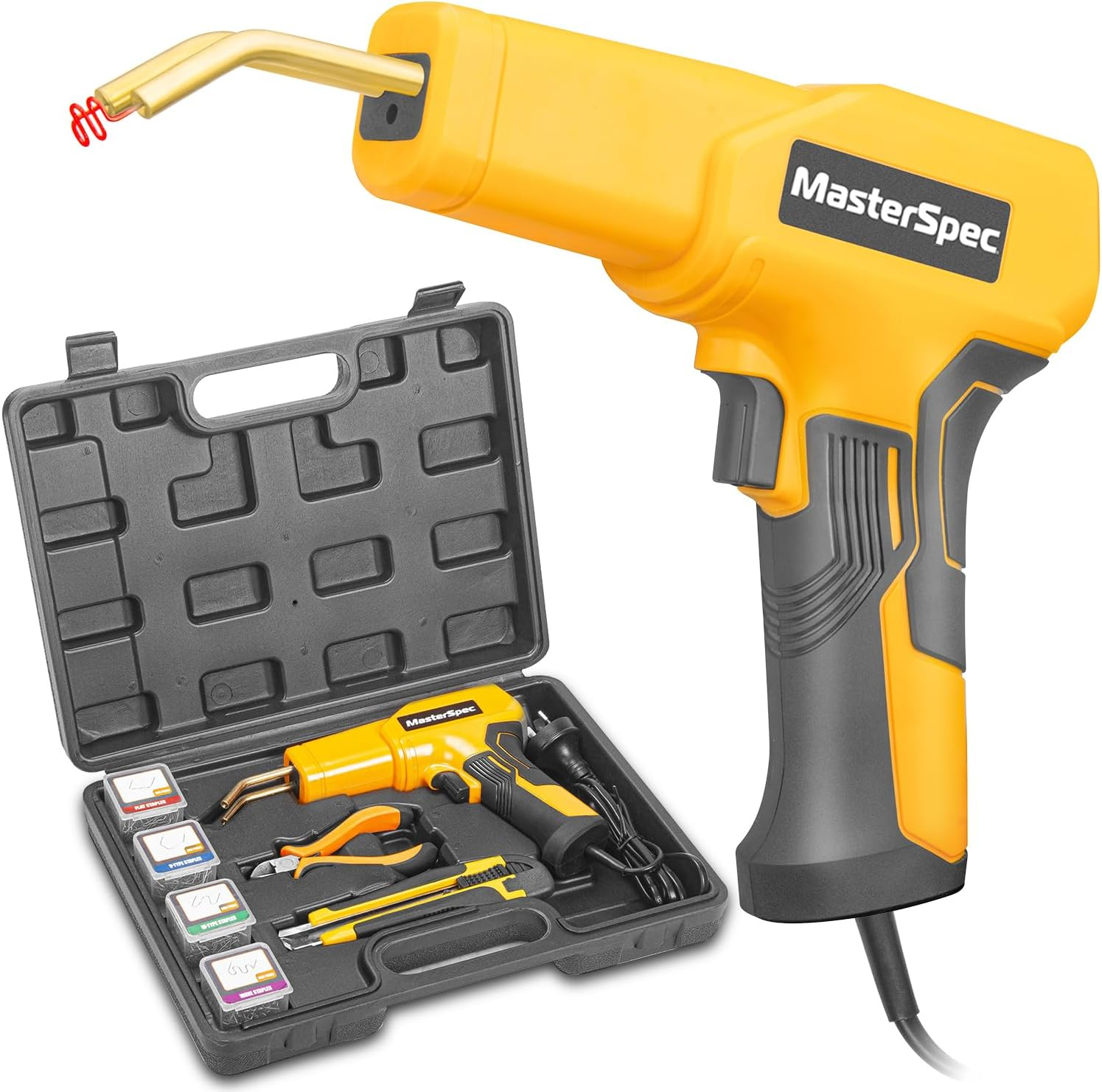 Masterspec 50W Hot Stapler Plastic Welding Gun Car Bumper Repair Kit Fast Heating Plastic Welder Welding Repairing Machine Welder Gun Kayak Bumper Car Bumper Repair Kit image number 1