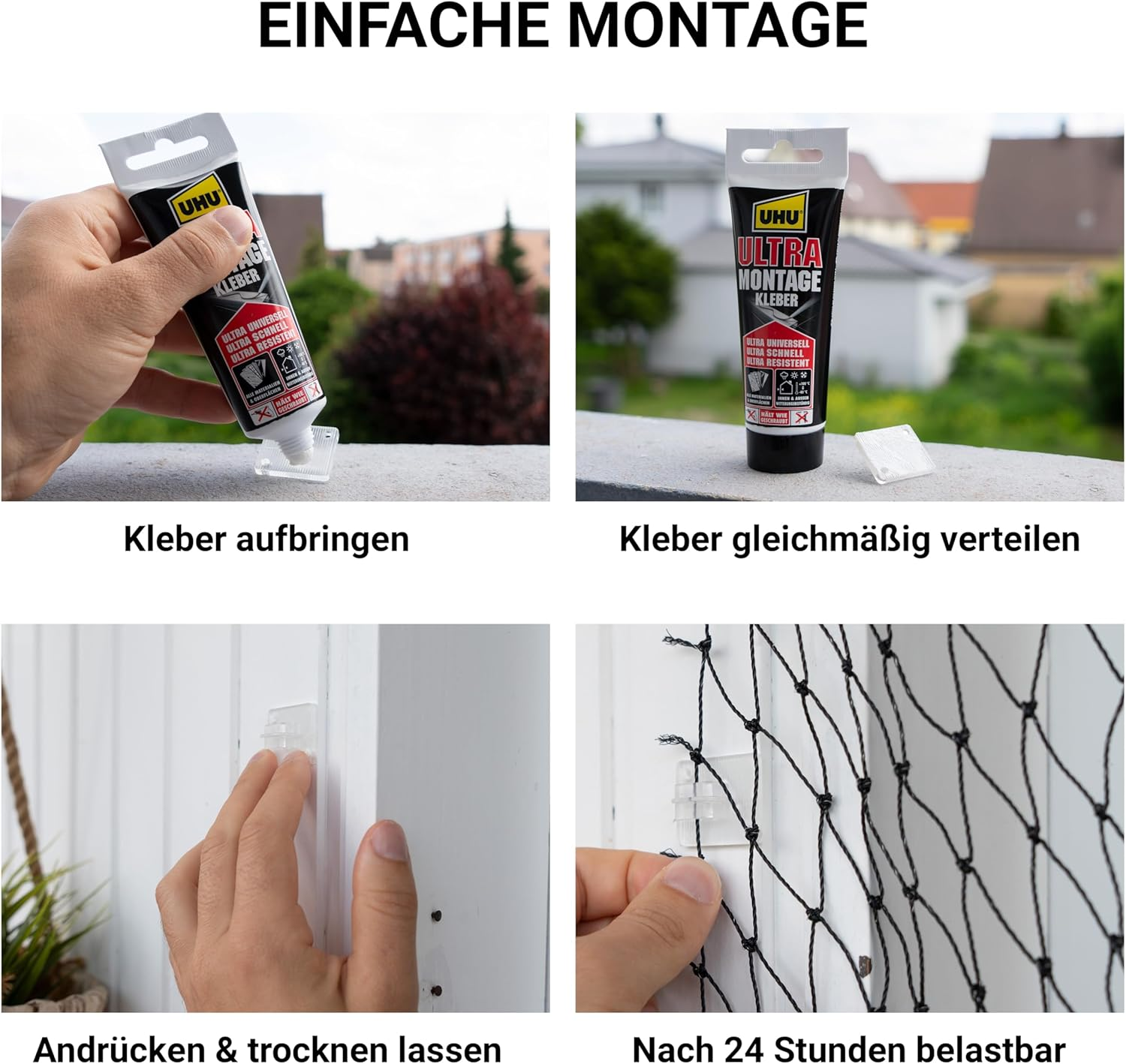 Finopet 75 X Adhesive Hooks and 100 Ml Mounting Adhesive and 75 X Cable Ties, Cat Net Attachment, Adhesive Hooks, Cat Net for Balcony, No Drilling, Cable Holder, Self-Adhesive, Cable Clips image number 1