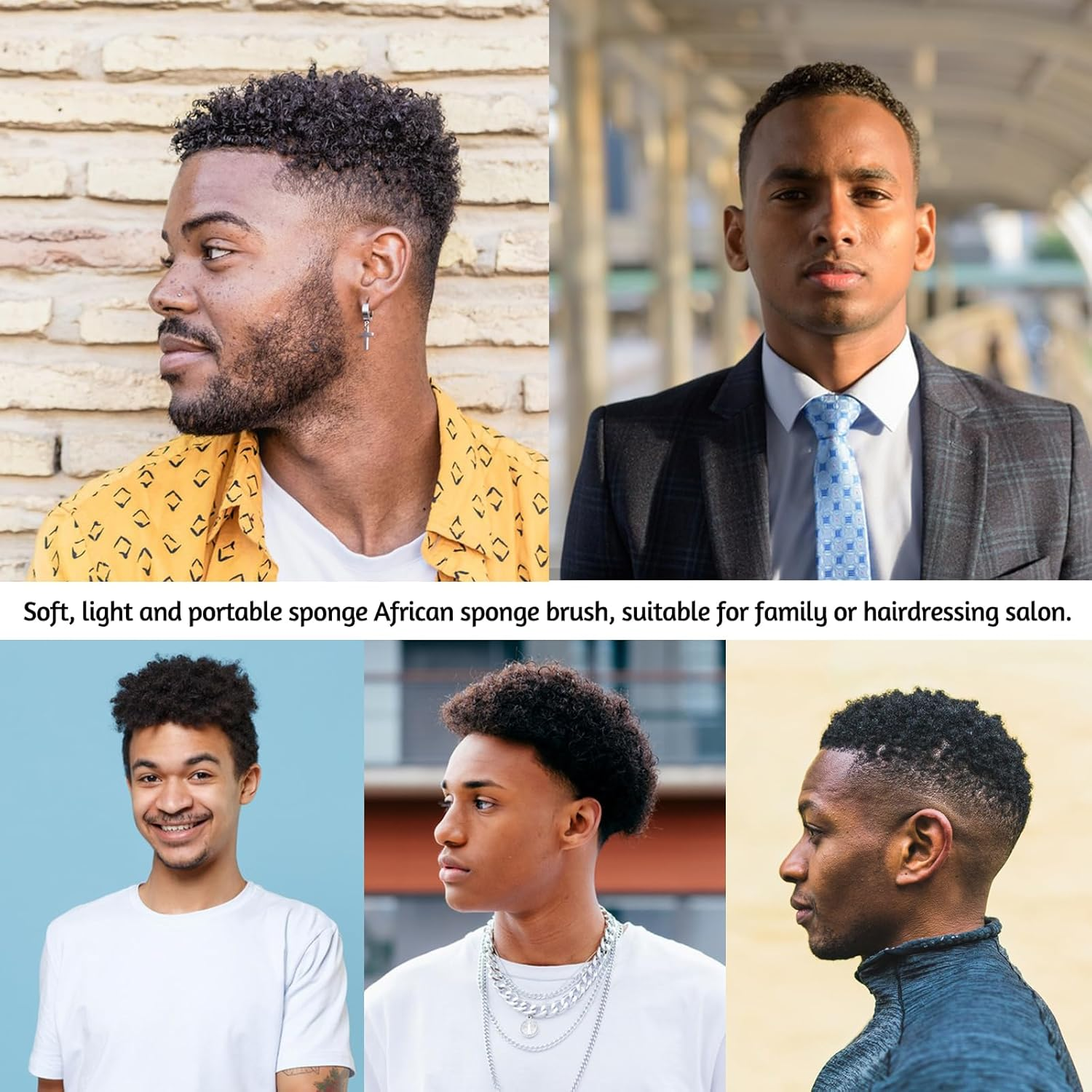 Fahibin 2 Pcs Holes Hair Sponge, Big and Small Holes Hair Sponge Brushes,Afro Coils Hair Curls Brushes,Sponge Hairbrush,Hair Sponge with Metal Combs and Curler Gloves image number 2