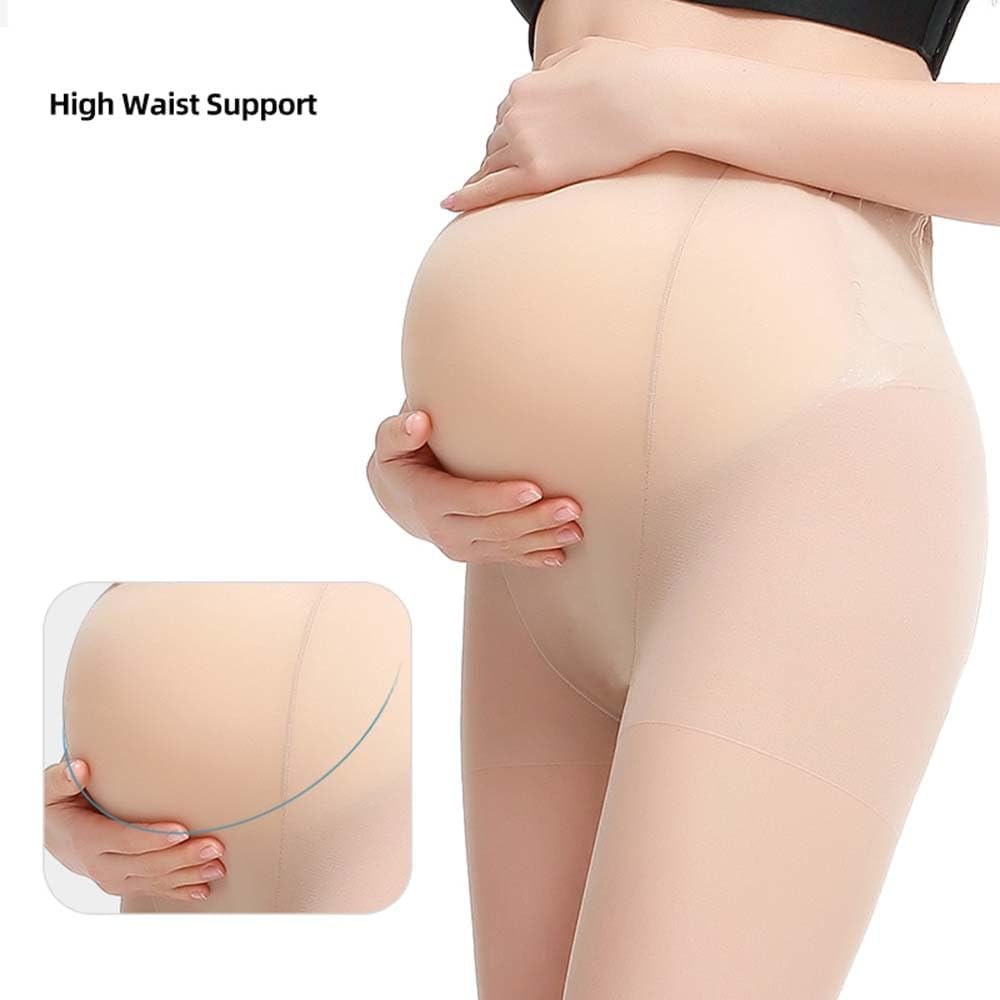 Maternity Pantyhose &ndash; Sheer High Waist Pregnancy Support Tights Hosiery (Grey) image number 1