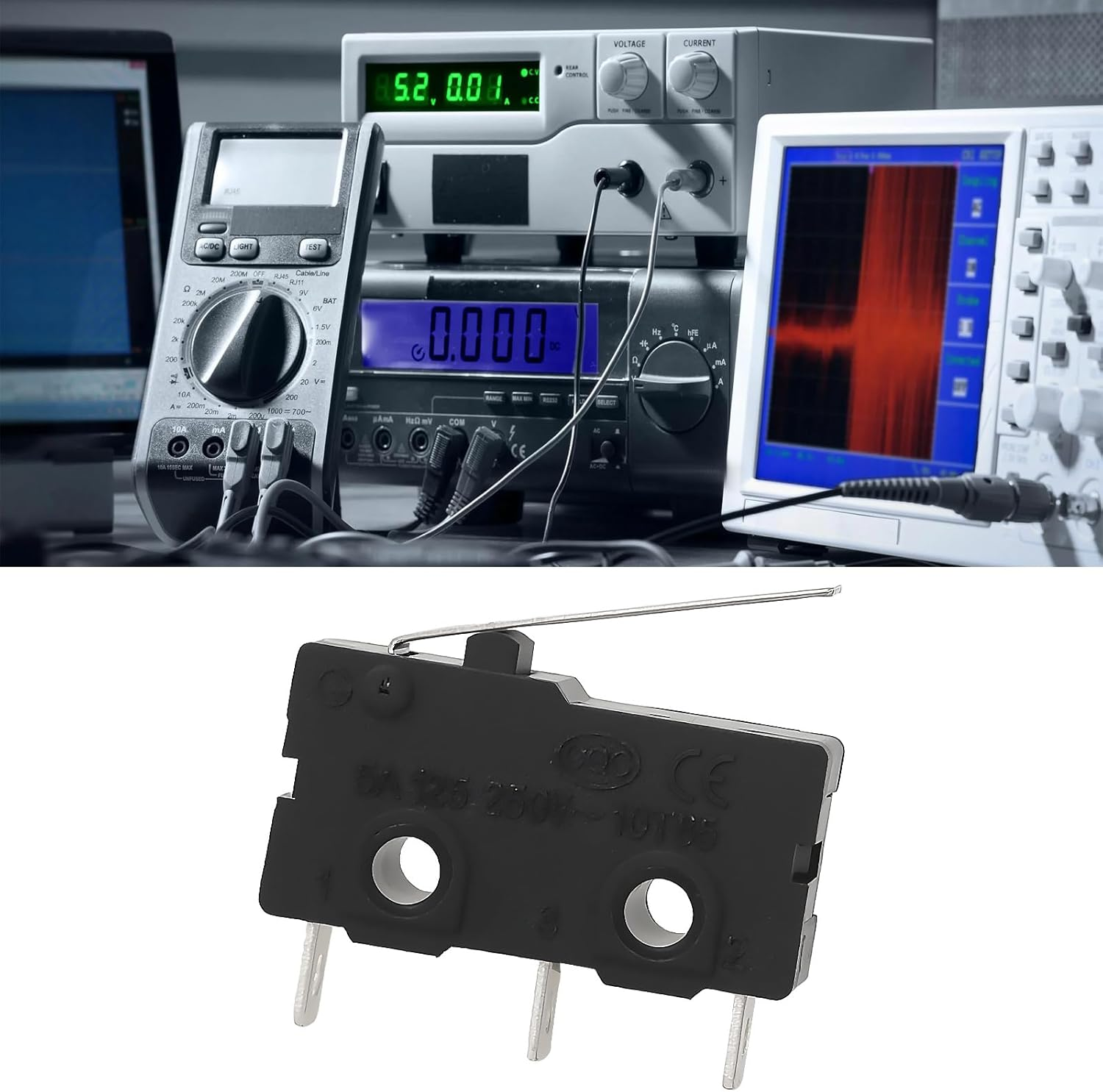 OTOTEC 10Pcs 3 Pin Mini Micro Limit Switch 5A 125/250V Lever Type Micro Switch for Electronic Equipment, KW11-3Z image number 4