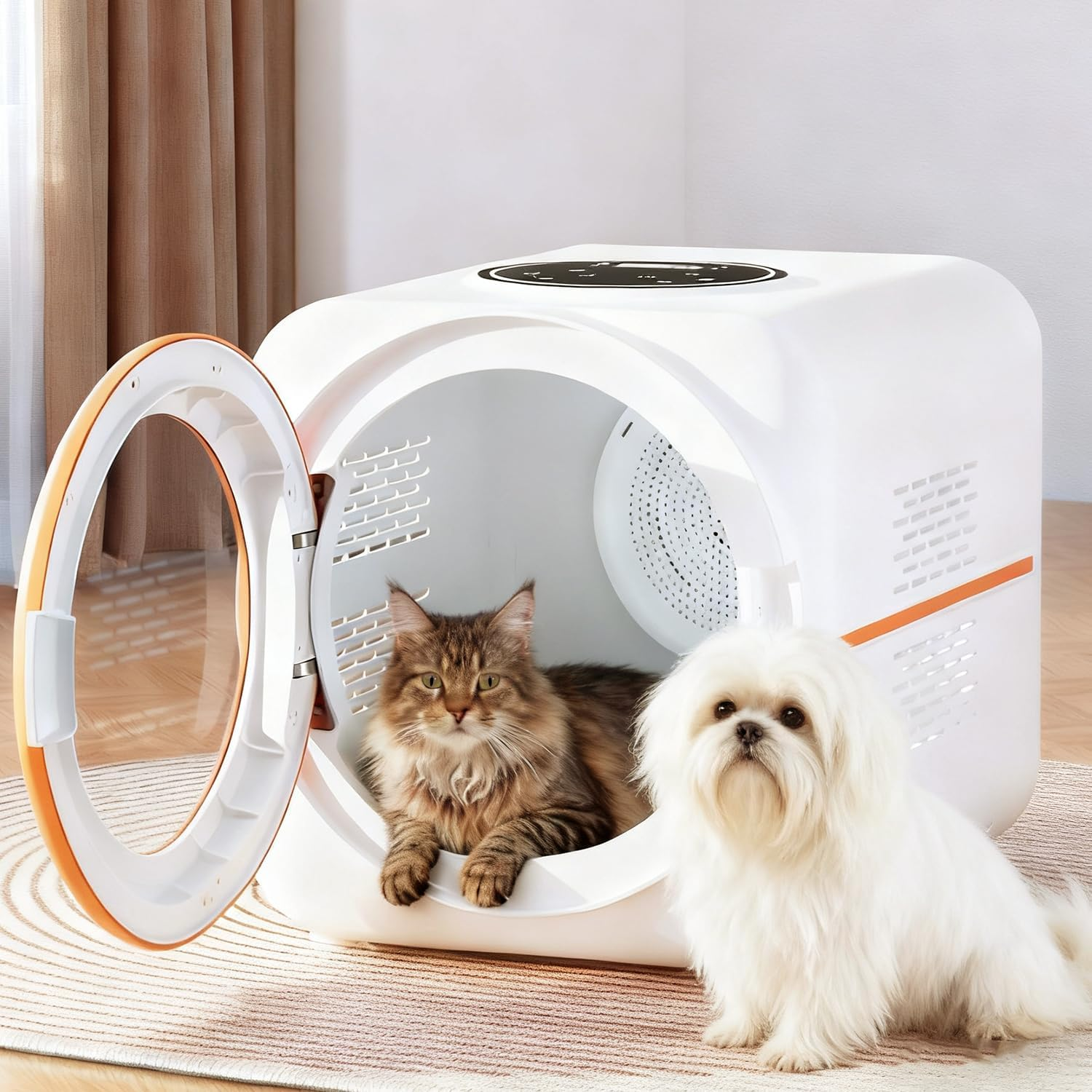 VIC 76L Large Capacity Pet Drying Box Automatic for Cat Small Dog,It Comes with a Hair Collection Device and Can Accommodate Four Cats at the Same Time. Smart Temperature Control, 360&deg; Drying, Quiet and Quick Dog Hair Dryer Pet Grooming