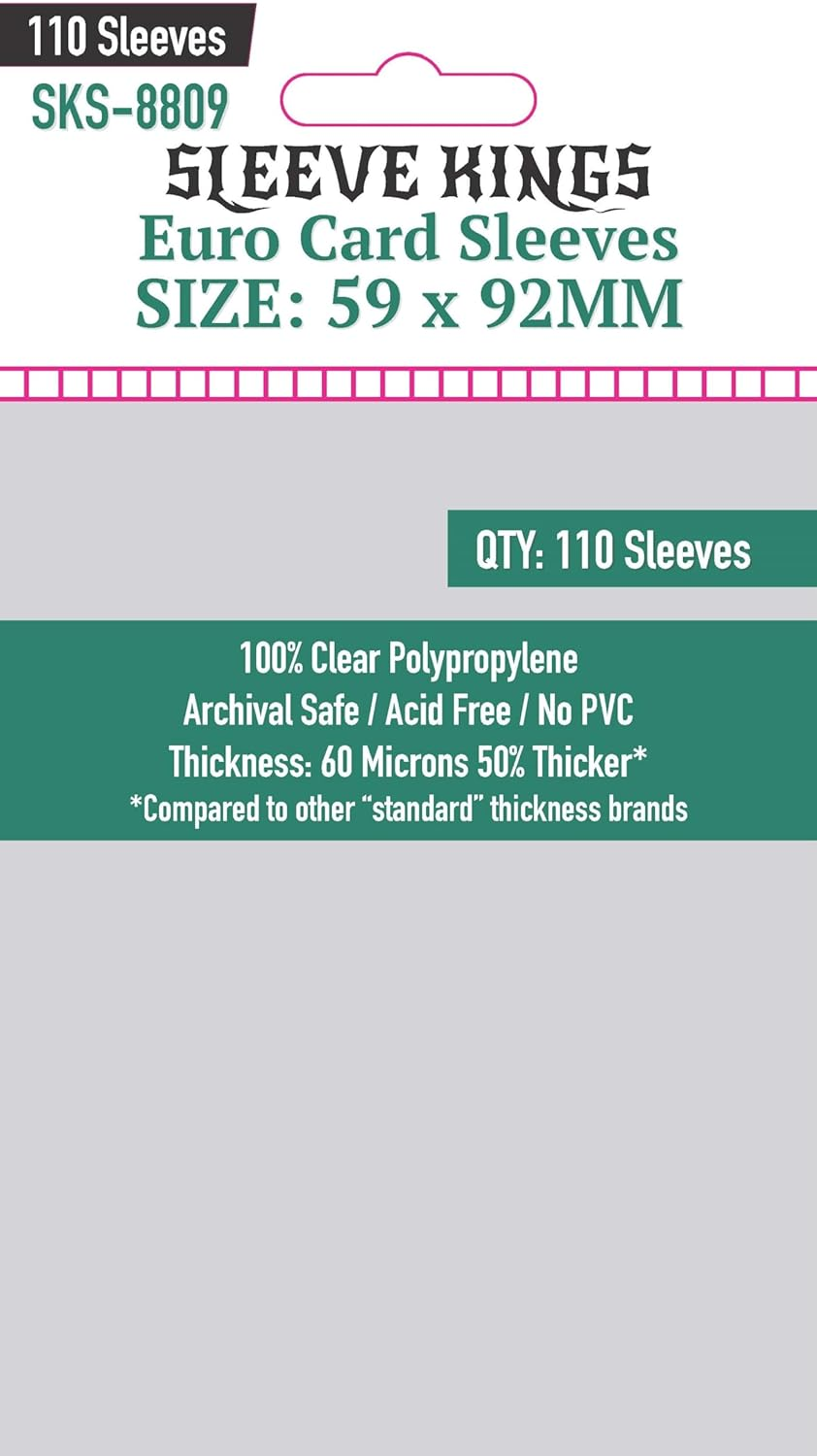 Sleeve Kings Board Game Sleeves Euro (59Mm X 92Mm) (110 Sleeves per Pack) Card Sleeves