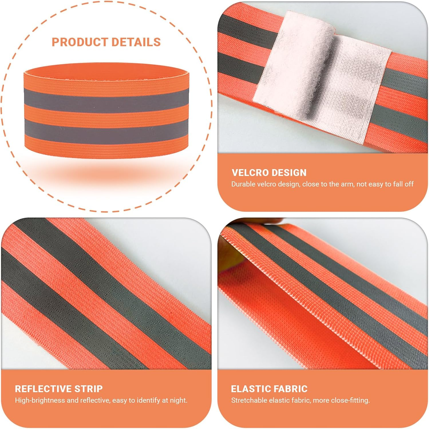 YMWALK 4PCS Hi Vis Reflective Armbands Reflective Strips,High Visibility Safety Reflective Running Gear,Reflective Wristbands for Jogging Running Walking Cycling Outdoor for Adults Children - Blue image number 5