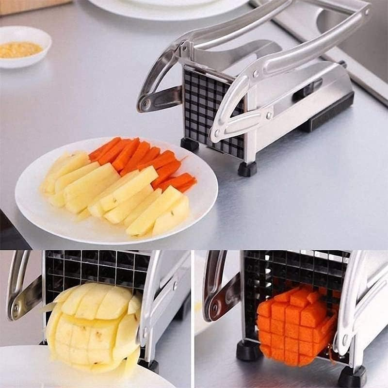AIMALL Chip Potato Chipper Maker French Fries Dicer Slicer Chopper Cutter + 2 Blades image number 3