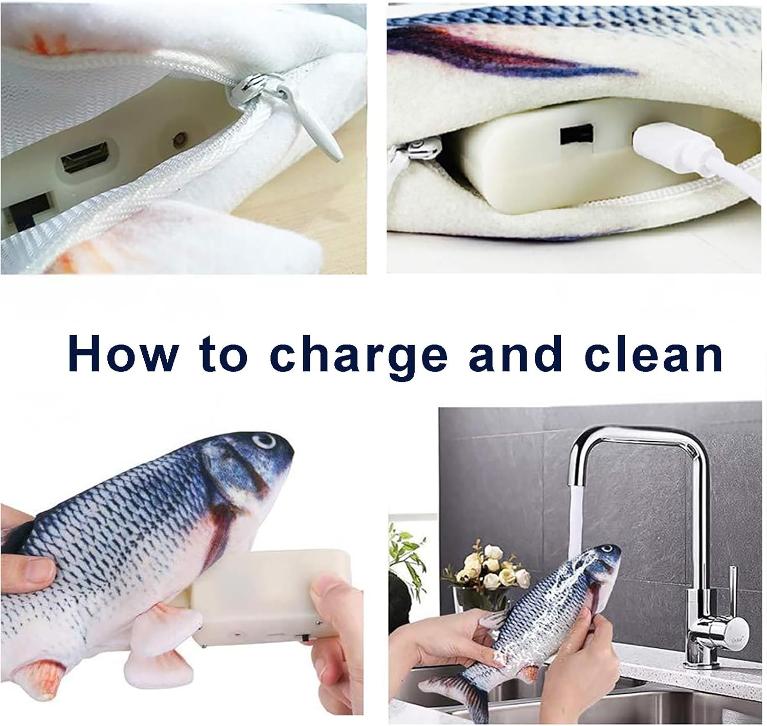 Upgraded Cat Toys Flopping Fish, Flopping Fish Dog Exercise Toy, Interactive Cat Toy for Small Dog image number 5