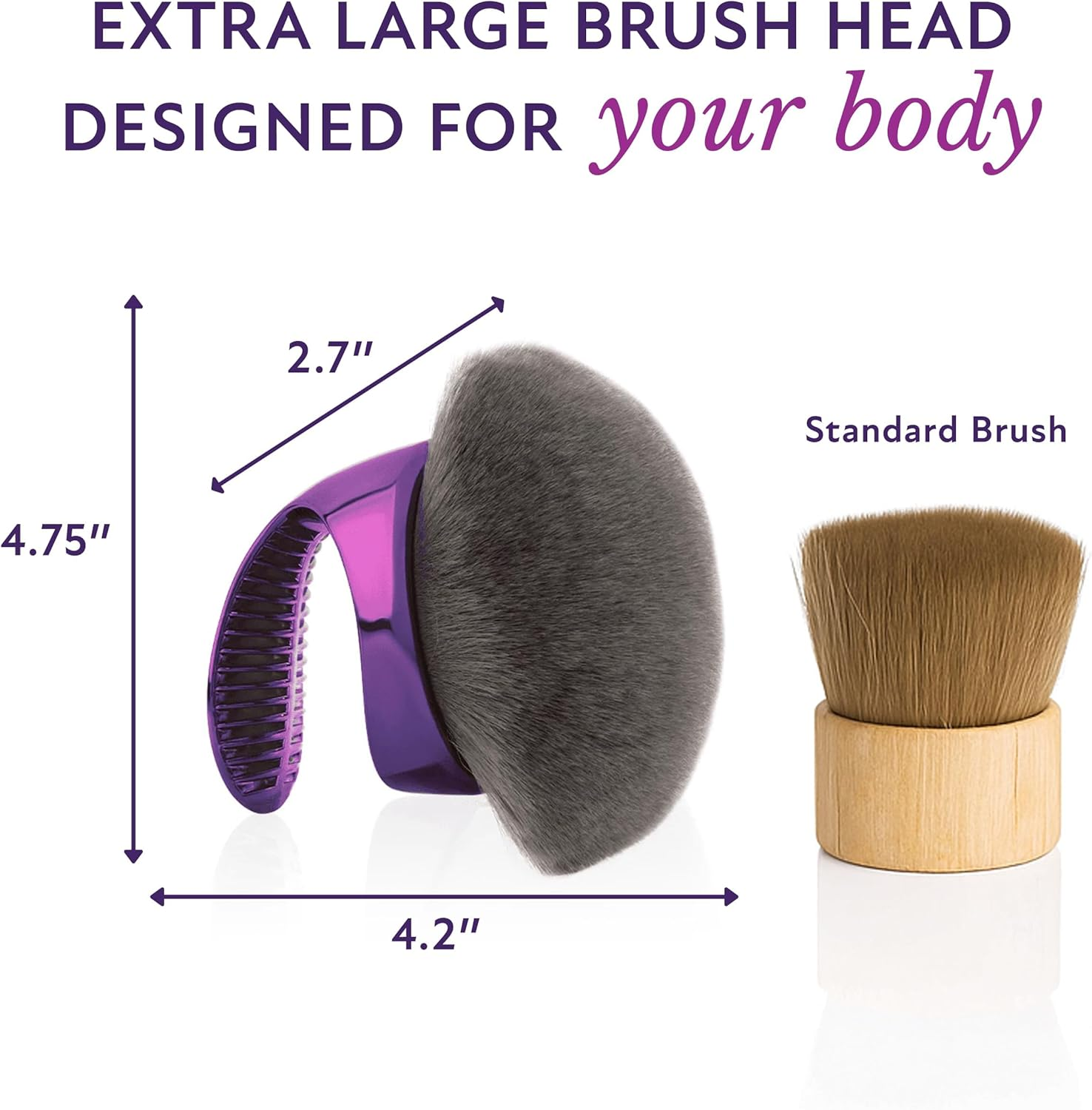 Blend & Blur Extra Large Body Makeup Brush for Self Tanner, Leg Makeup & Bronzer; Provides Flawless Application without Streaking - Kabuki Brush Kabuki Foundation Brush image number 6