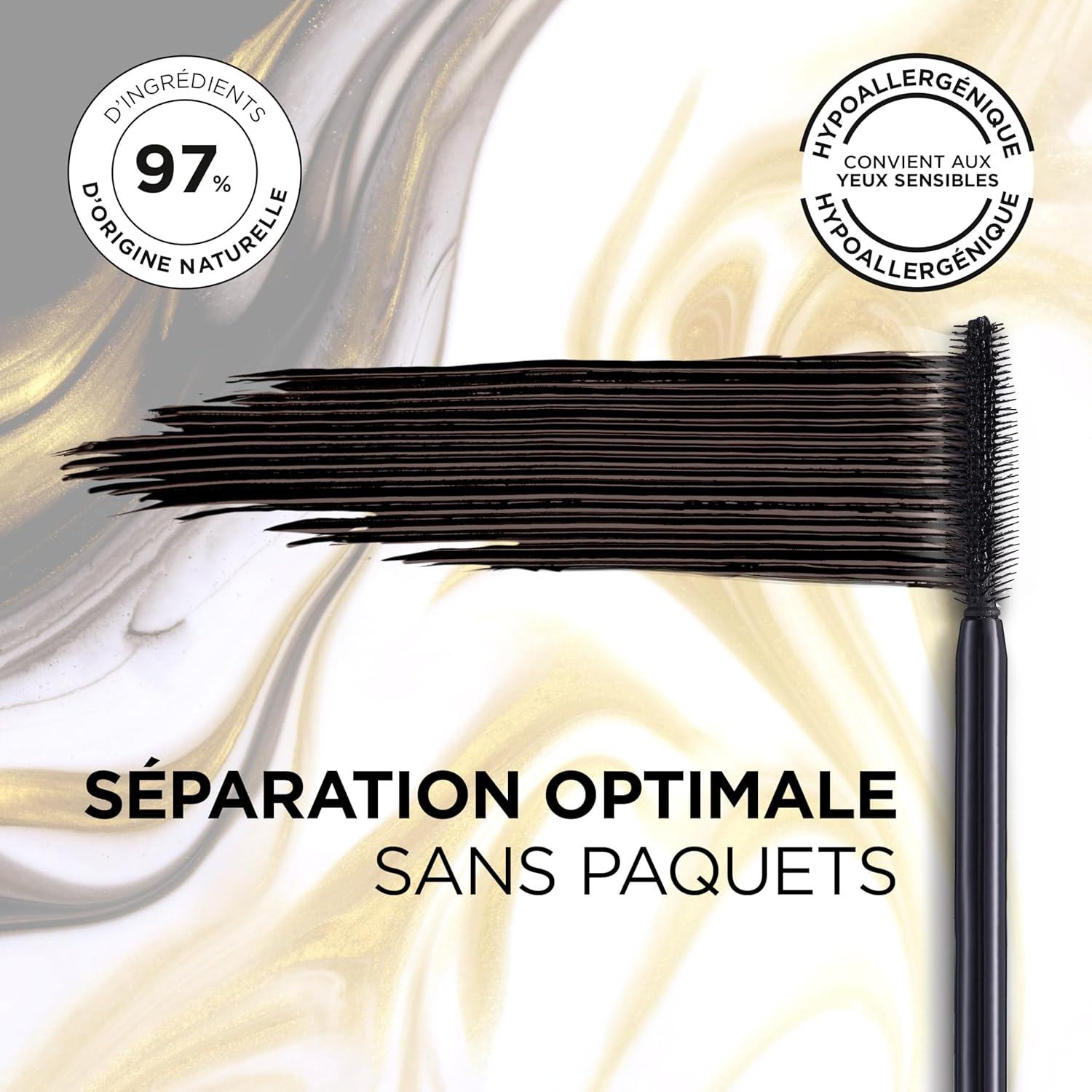 L'Or&eacute;al Paris Mascara, Brown Mascara for Extra Definition, Extra Volume and Extra Care, Volume Million Lashes Balm Brown, No. 01 Brown, 1 X 8.6 Ml image number 4