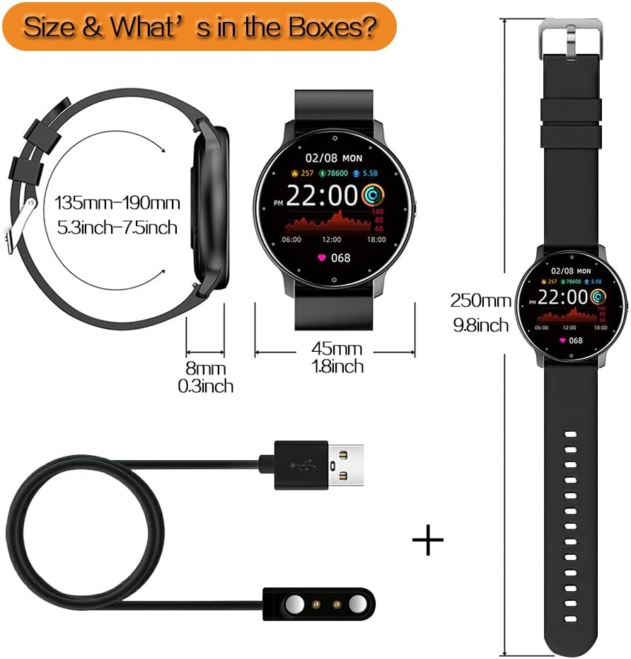 0.8Cm Ultra Thin Smart Watch Fitness Tracker Pedometer with Heart Rate, Blood Pressure, Blood Oxygen and Sleep Monitoring Functions, Support Message Synchronization, Multiple OSD Languages image number 5