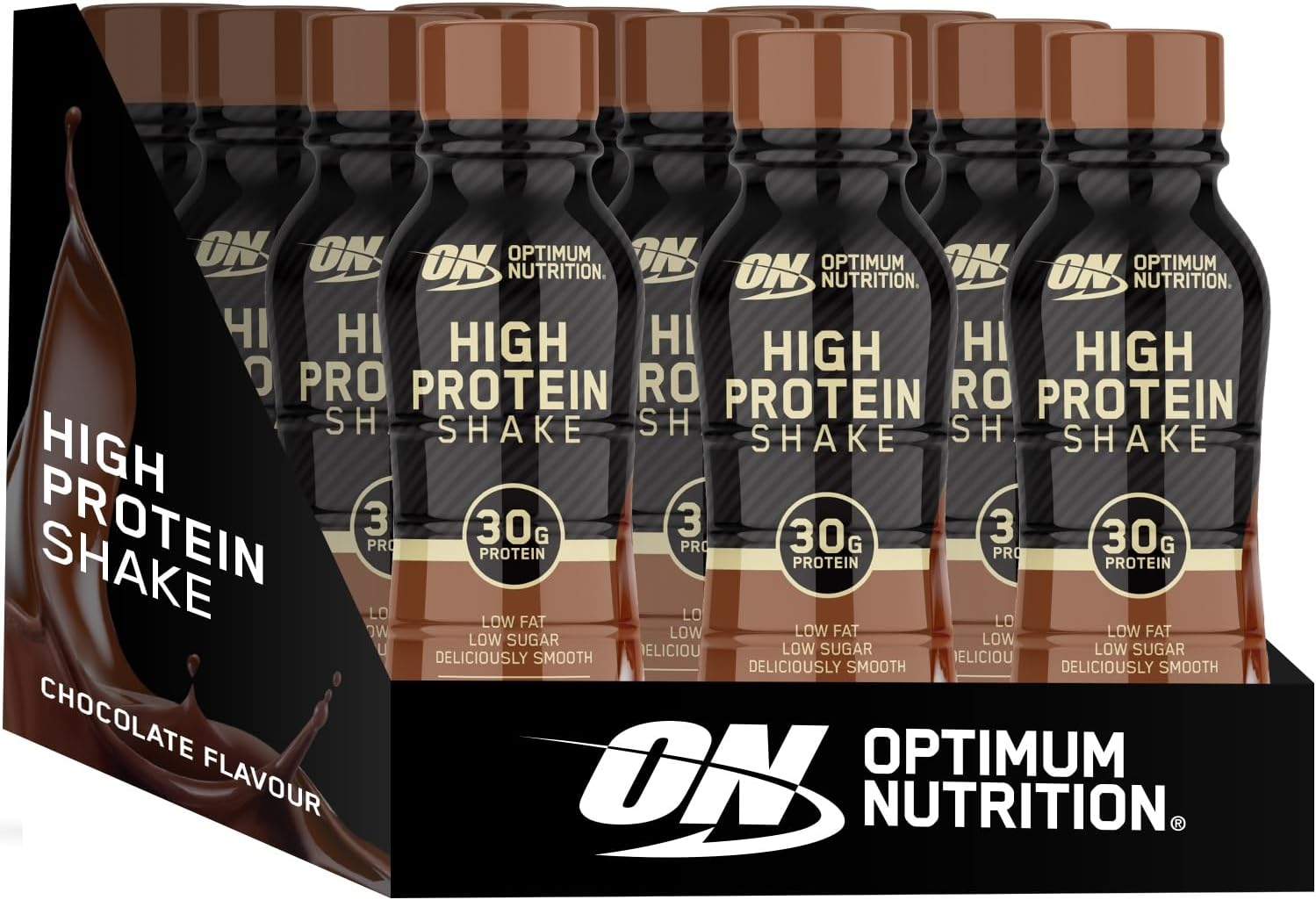 Optimum Nutrition High Protein Shake, Chocolate(Pack of 12) image number 1