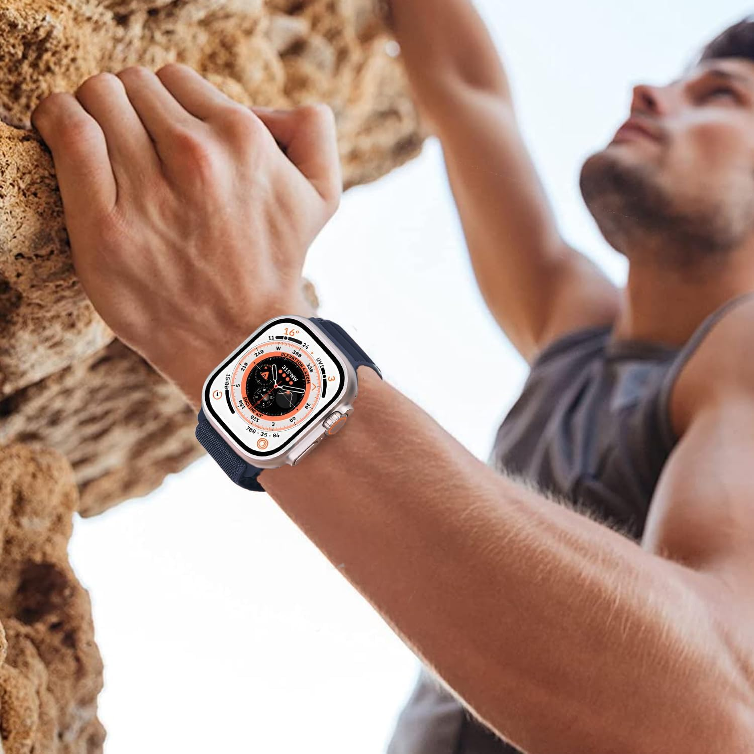 3 Pack Alpine Loop Compatible with Apple Watch Straps 40Mm 44Mm 46Mm 38Mm 42Mm 41Mm 45Mm 49Mm for Women Men, Nylon Sport Loop Replacement Band for Iwatch Ultra 2 1 SE Series 10 9 8 7 6 5 4 3 2 1 - Black/Green/Navy image number 5