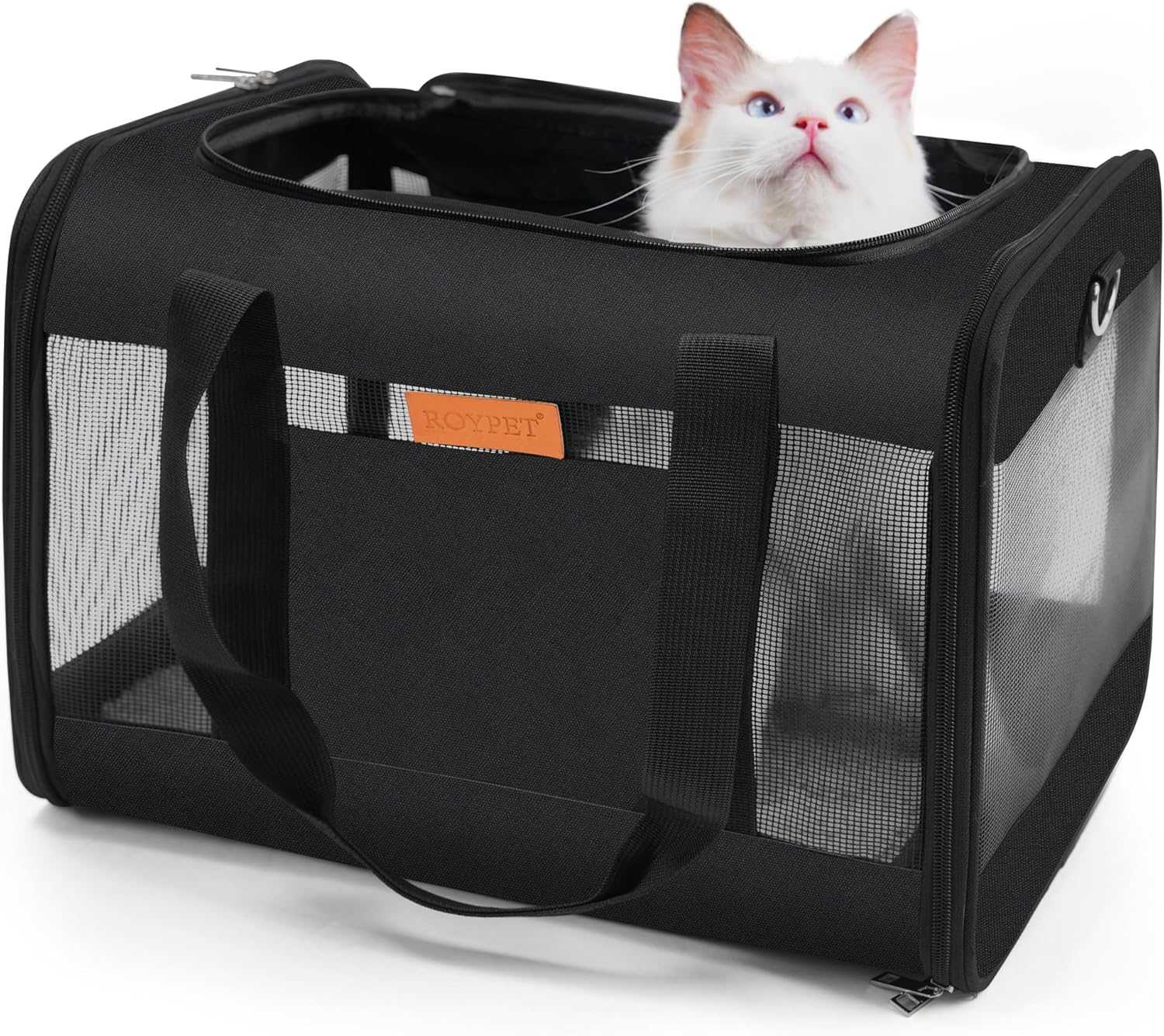 Cat and Dog Carrier - Soft-Sided, Scratch-Proof Mesh Pet Travel Bag, Puppy Carry, Pet Home - Black image number 1