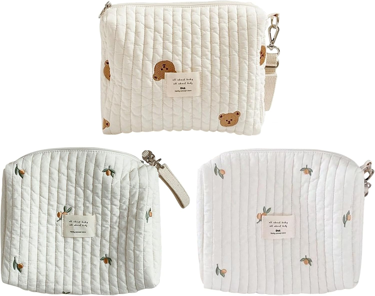 Diaper Bag | Baby Stroller Storage Diaper Changing Bag | Cotton Embroidered Mommy Pouches Small Carry Purse for Outdoor Travel Mom