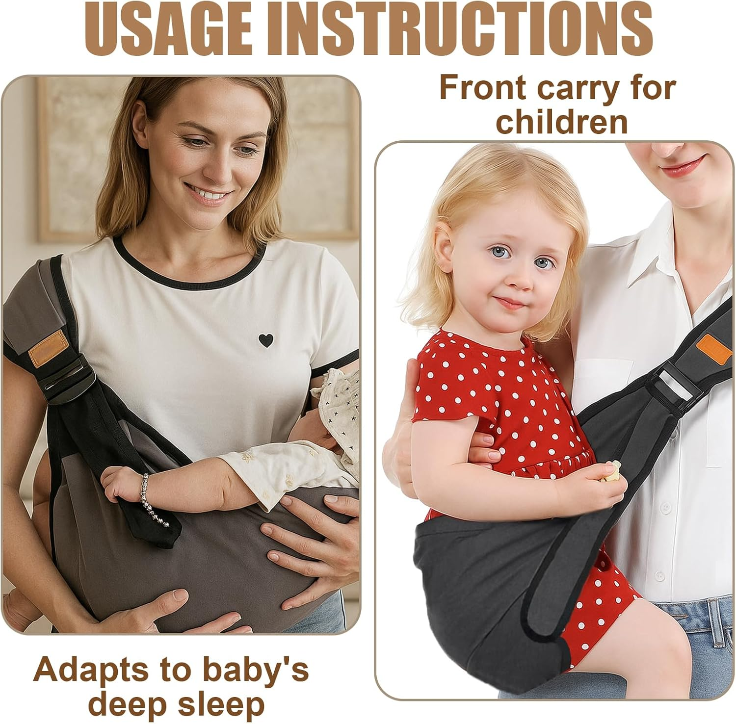 Toddler Carrier - Ergonomic Baby Sling for 6-36 Months (14-45 Lbs) - Adjustable & Breathable Infant Wrap - Hands-Free Design for Parenting - Lightweight for Travel, Shopping & Daily Use image number 3