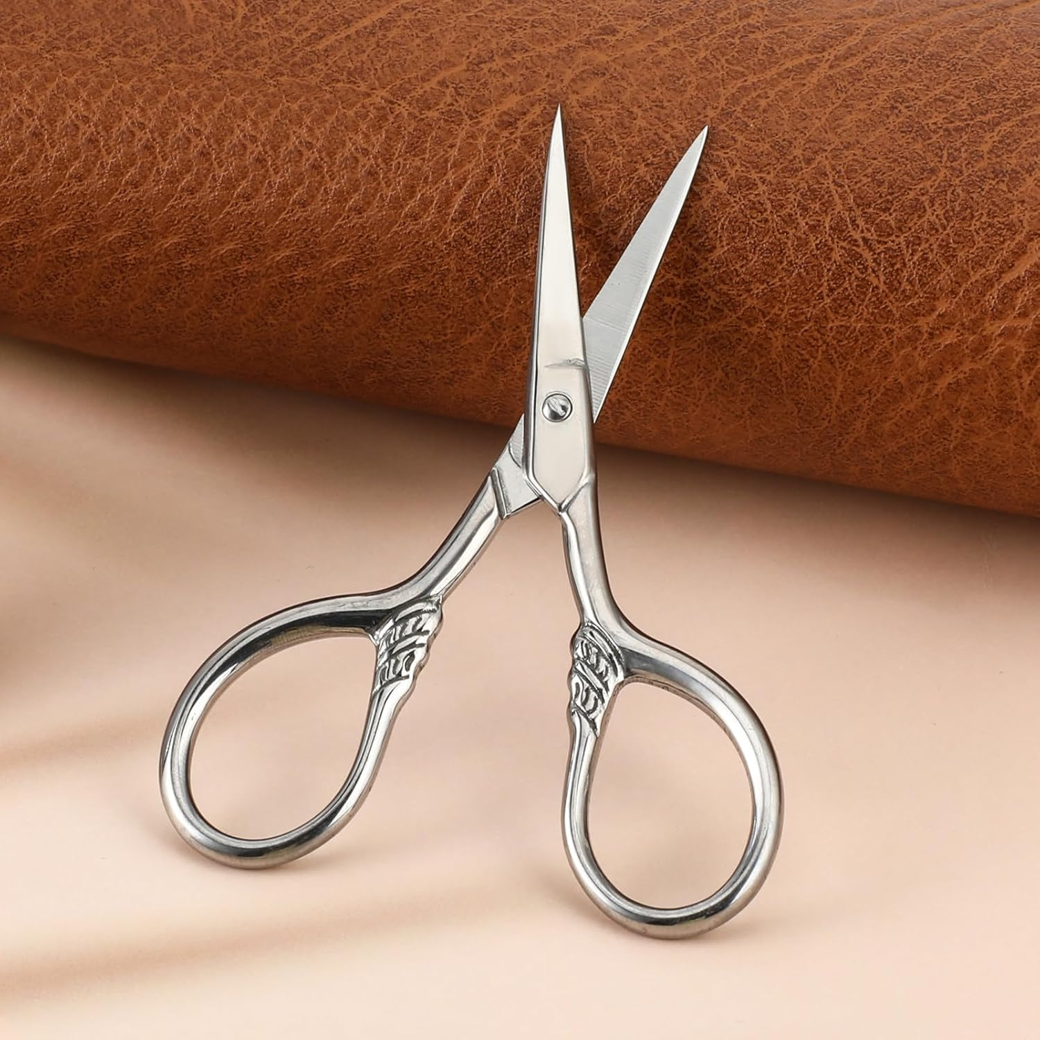 Small Nose Hair Scissors, Facial Hair Mini Grooming Scissors for Men Women, Stainless Steel Trimming Pointed Scissor for Eyebrows, for Facial Hair, Eyebrow, Eyelash, Beard, Moustache, 3.5Inch image number 3