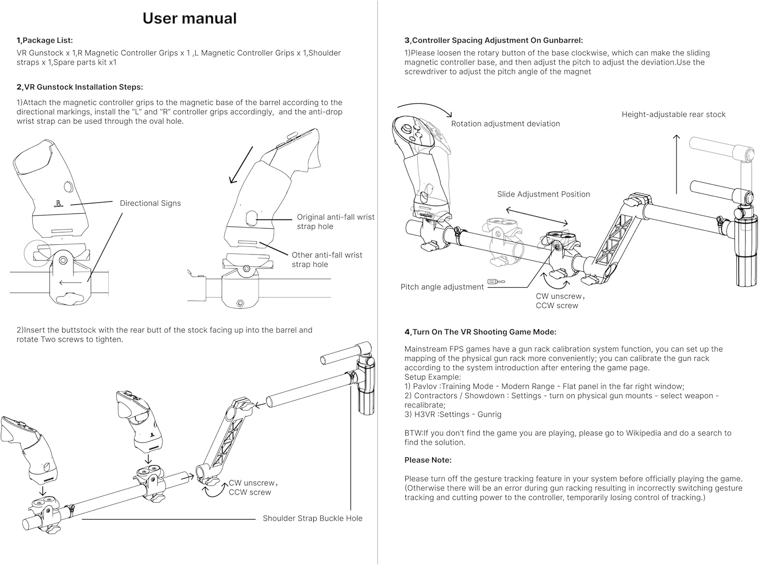 Magnetic VR Gun Stock for Quest 3/3S, Rifle Grip VR Stock Controller Accessories Compatible with Metaquest 3, Lightweight & Quick Removable Quest3S Control Magnetic Gunstock Adapter (Black) image number 2