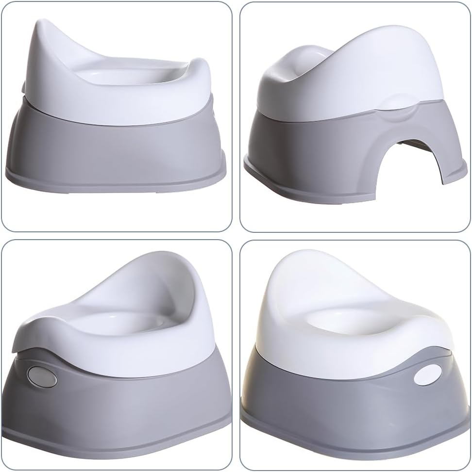 Toddler Toilet Training Potty Chair, Potty Topper Stepstool, Training Seat with Slip-Resistant Base, Travel Potty Chair for Toddlers 18 Months & above (Grey, 25.5 * 24 CM - Grey image number 2