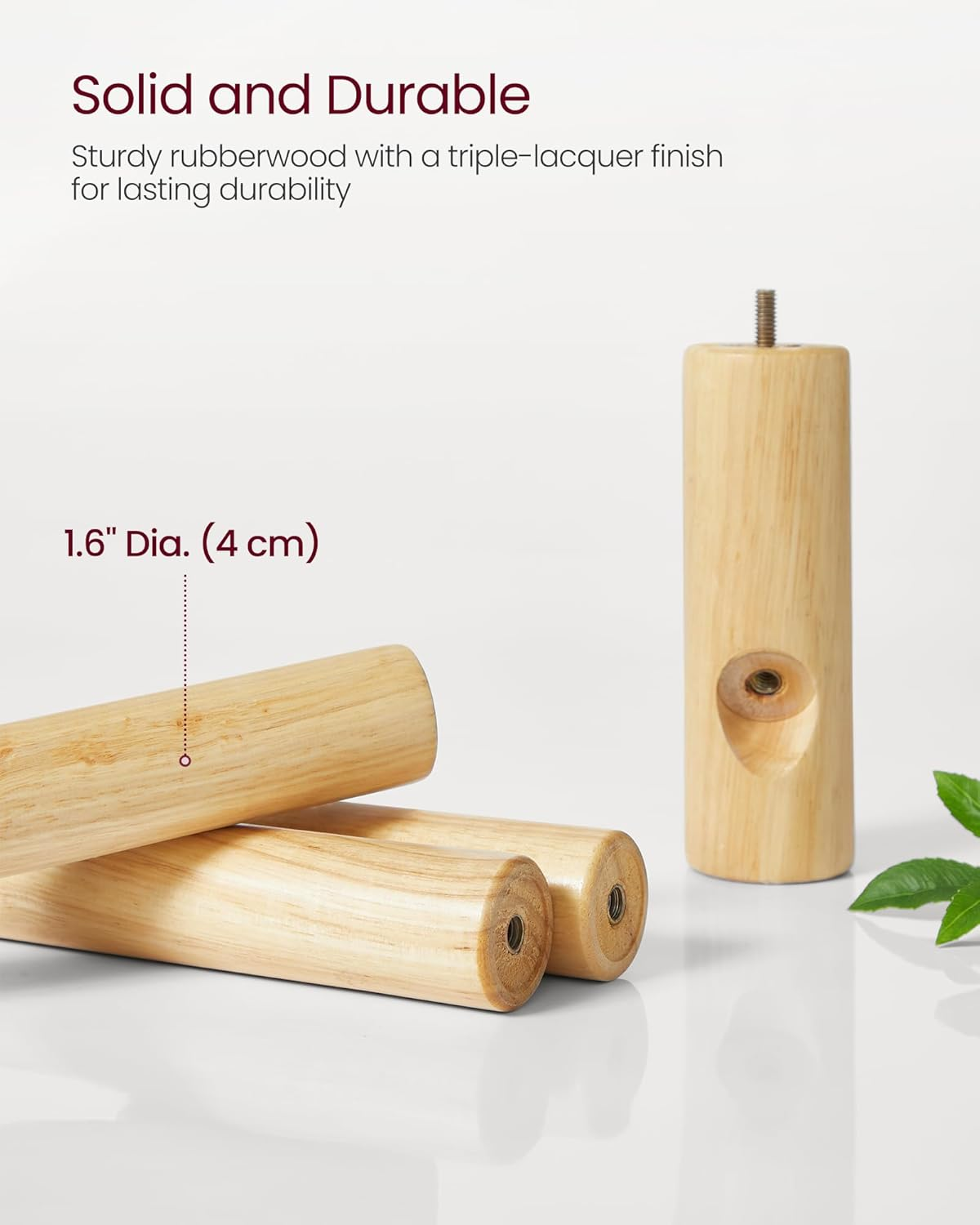 VASAGLE Coat Rack, Solid Wood Coat Stand, Freestanding Hall Tree, 8 Hooks, Natural Beige URCR010N01 - Cloud White image number 6