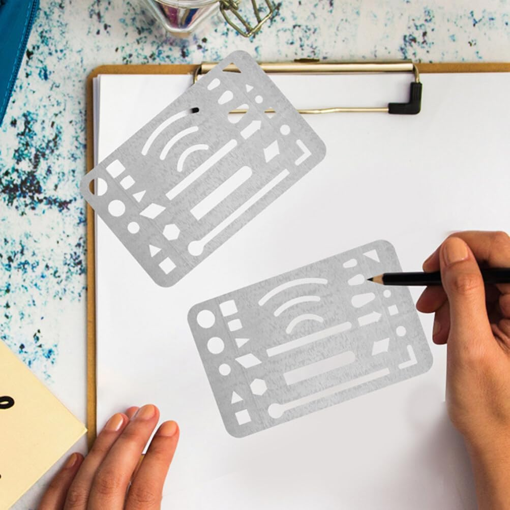 COHEALI Erasing Shield Stainless Steel Drawing Template Shield Drafting Tools 3Pcs for Mechanical Drawing Engineering image number 6