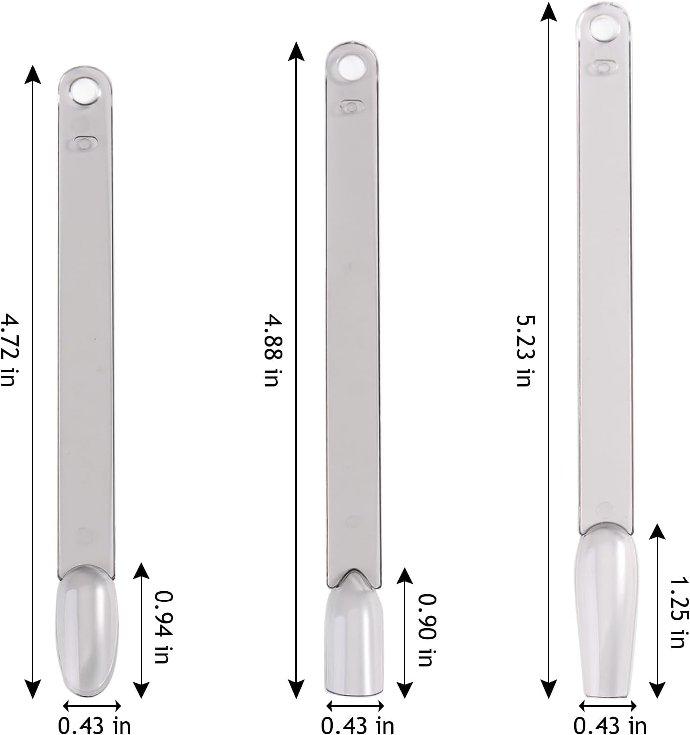 150Pcs Nail Pattern Sticks with Ring Ballerina Square Oval Nail Color Pattern for Nail Display False Nail Sample Sticks Practice Nail Tips Transparent Black Board image number 5
