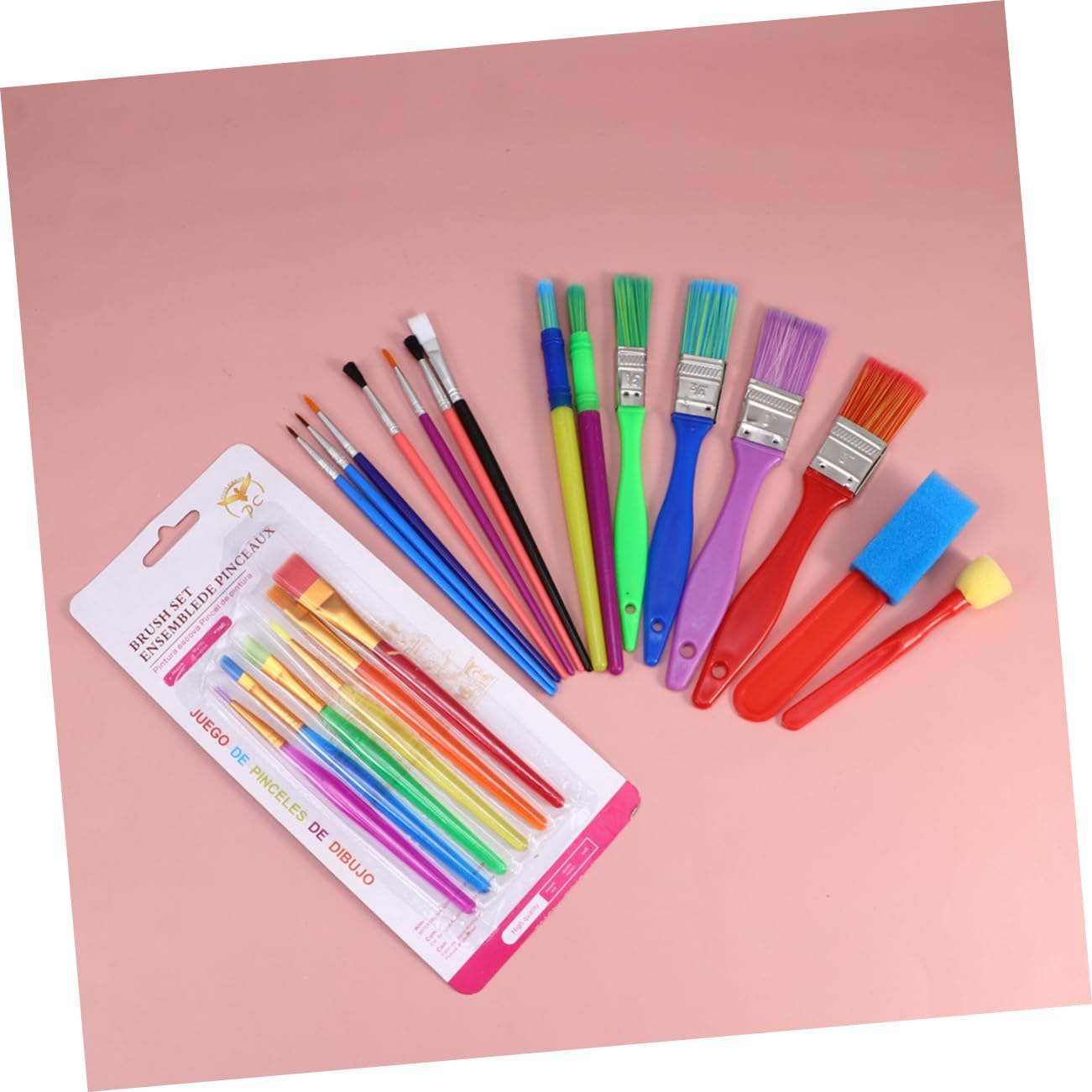 Vaguelly 21Pcs Set Early DIY Learning Handle Paint Brush Tools for Painting Tools for Imagination Painting Tools Paint Brush round Paint Brush DIY Painting Brush image number 3
