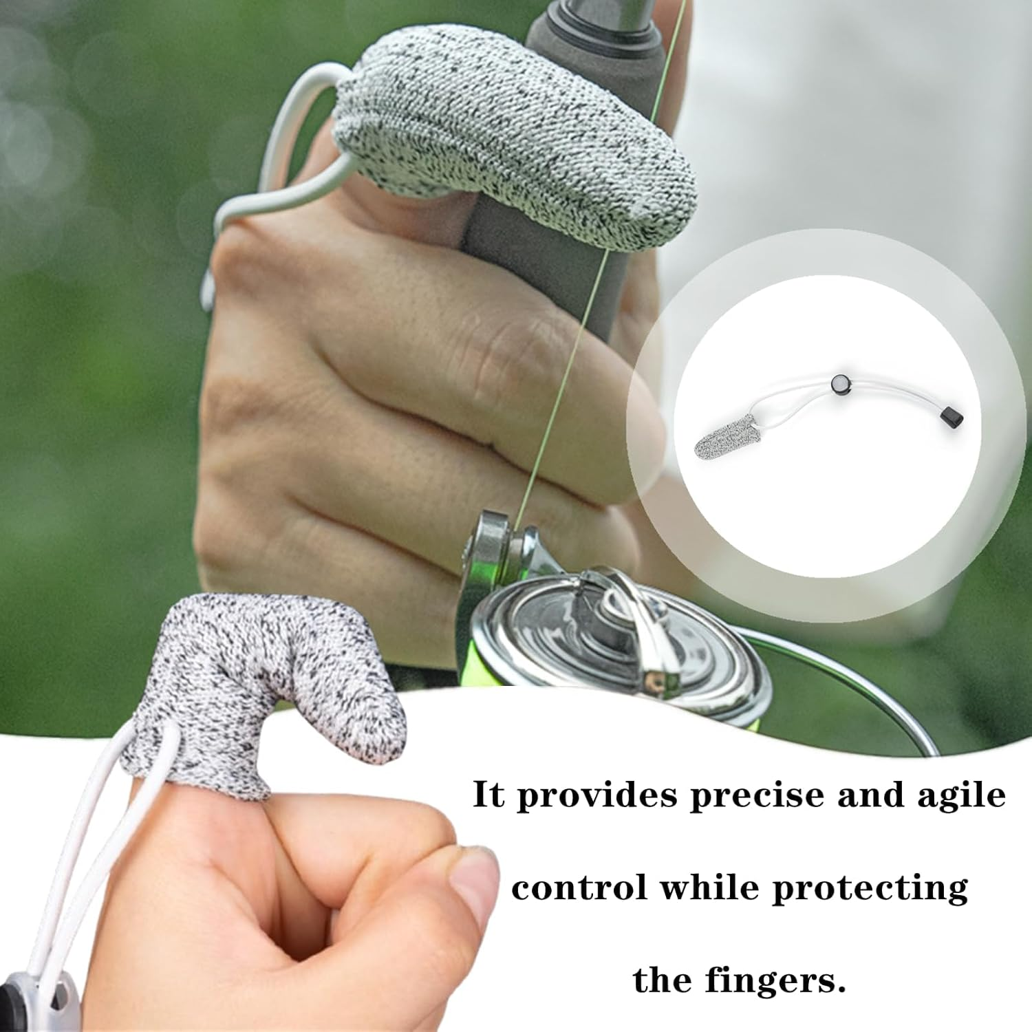 2 PCS Single Fishing Gloves Professional Finger Gloves Fishing Finger Protector Non-Slip Non-Scratch Fishing Gloves for Outdoor Fishing image number 1