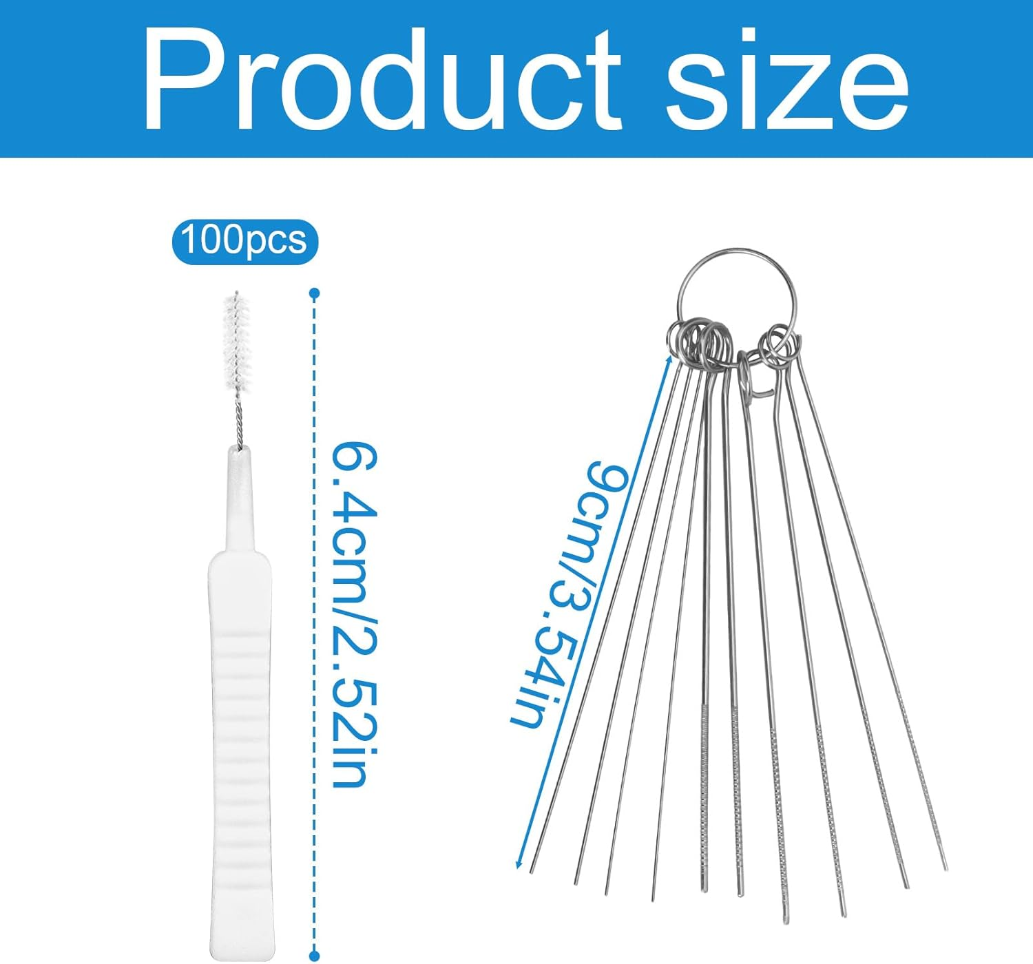 Shower Head Cleaning Kit, 2-In-1 Nozzle Cleaner Tool with Multi-Size Brushes & Stainless Steel Picks for Bathroom Faucet Sink 3D Printer Accessories image number 6