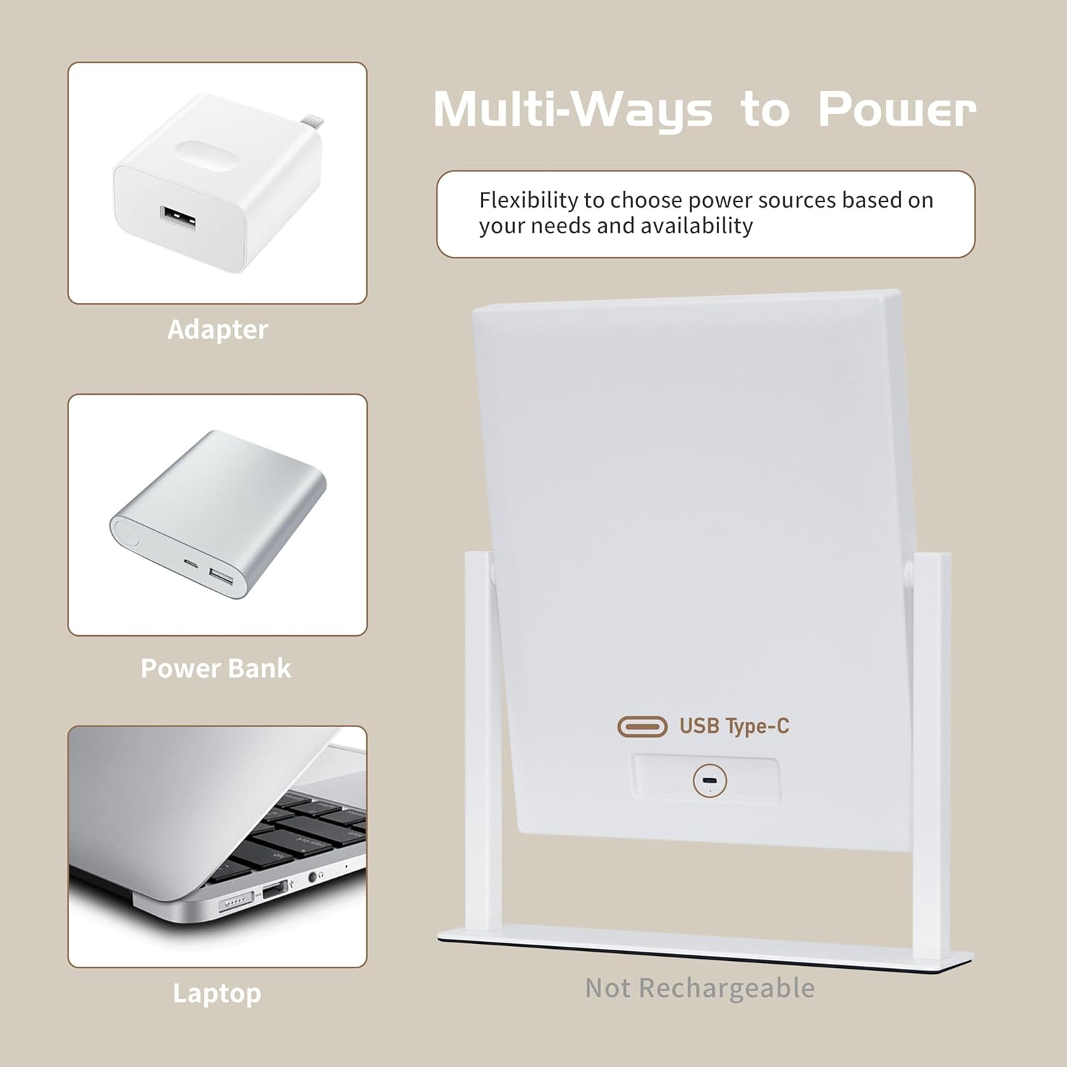 NUSVAN Vanity Mirror with Lights, Makeup Mirror with Lights,3 Color Lighting Modes Detachable 10X Magnification Mirror Touch Control,360&deg;Rotation, White. - Black-9 Bulbs image number 6