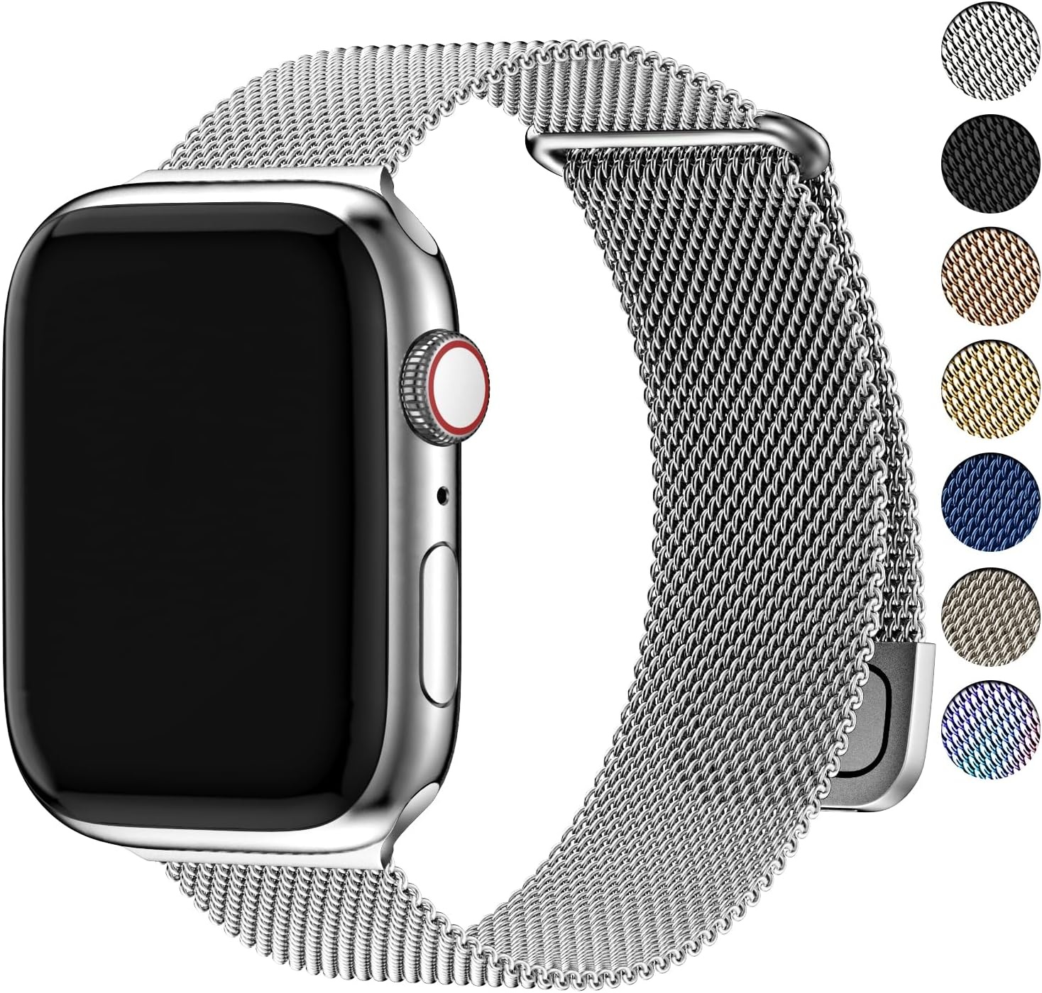 Fullmosa Compatible with Apple Watch Band 49Mm 46Mm 45Mm 44Mm 42Mm 41Mm 40Mm 38Mm Women Men, Stainless Steel Milanese Loop Replacement Iwatch Bands Ultra 3/2/1 Series 11 10 9 8 7 6 5 4 3 2 1 SE 3/2/1 image number 6