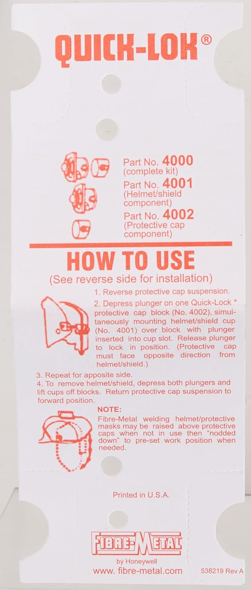 Fibre-Metal by Honeywell FM4001 Quick-Lok Helmet Adapter Kit image number 2