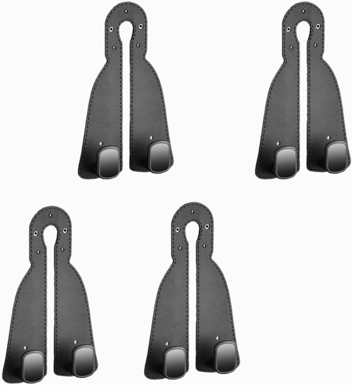 4Pcs Car Seat Backrest Double Hooks, Car Seat Head Hook Holder, Leather Purse Hanger Holder for Bags Durable Metal Interlayer Design for Organizing Items (Black) image number 3
