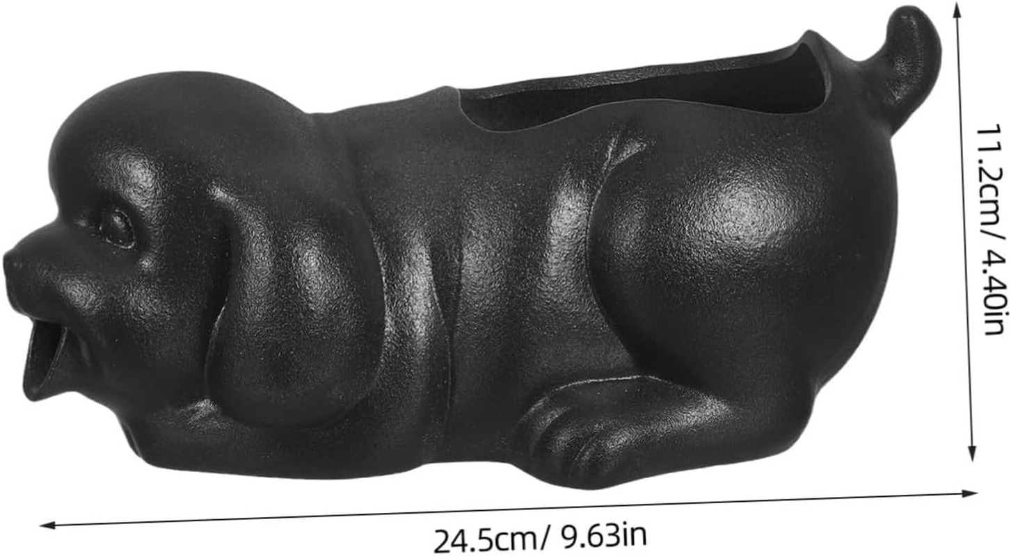 HANABASS Ceramic Dog Fountain Spitter Water Feature for Aquarium and Garden Decor Indoor Outdoor Tabletop Waterfall with Plant-Friendly Design Fish Tank Running Water Statue for Enhanced - Khaki image number 7