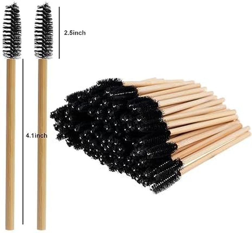 Ksngtixe 100Pcs Disposable Bamboo Eyebrow Brushes - Eyelash Extension & Mascara Applicator Wands, Professional Makeup Brush Set for Lash Styling & Brow Grooming image number 5