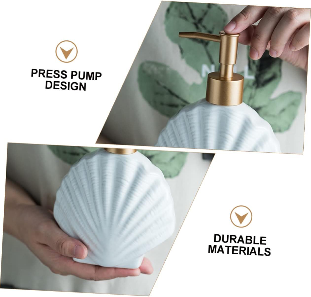 FELTECHELECTR Ceramic Bathroom Dispensing Bottle Hand Soap Pump Slim Compact Dispenser