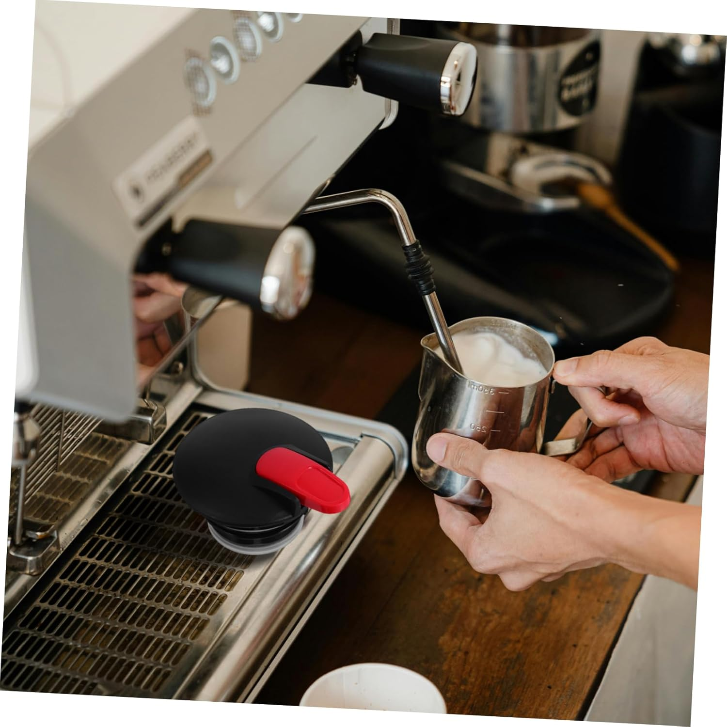 FUNOMOCYA Coffee Pot Replacement Lid Black Red Insulated Teapot Lid for Home and Restaurant Use Konb for Espresso Carafe Cover image number 4