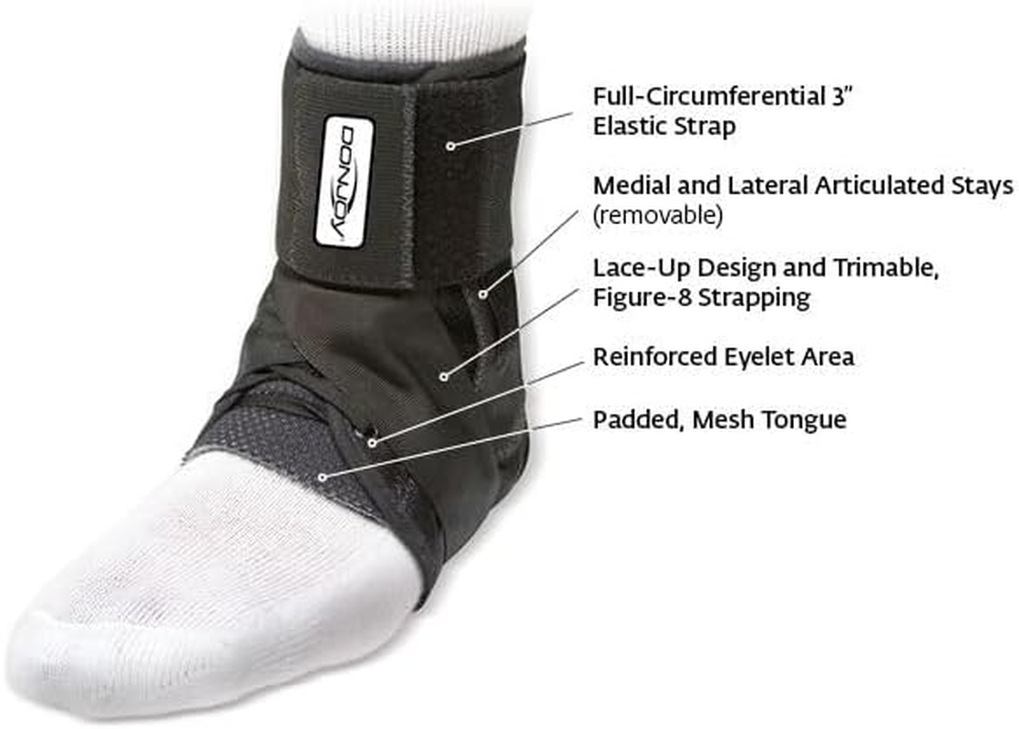 Donjoy Stabilizing Pro Ankle Support Brace, Black, Medium