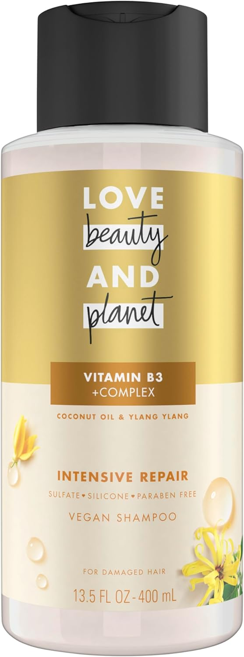 Love Beauty and Planet Shampoo with Vitamin B3 Coconut Oil & Ylang Ylang for Intensive Repair for Damaged Hair Sulfate, Silicone, & Paraben Free. Cruelty-Free. 13.5 Oz image number 1