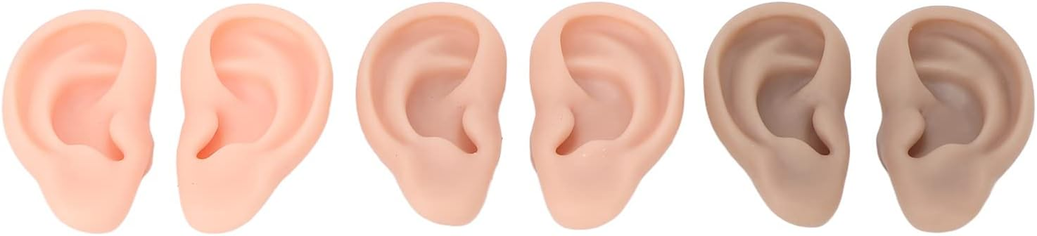 Artificial Ear Model, Easy Silicone Flexible 3 Pairs Ear Model for Home image number 2
