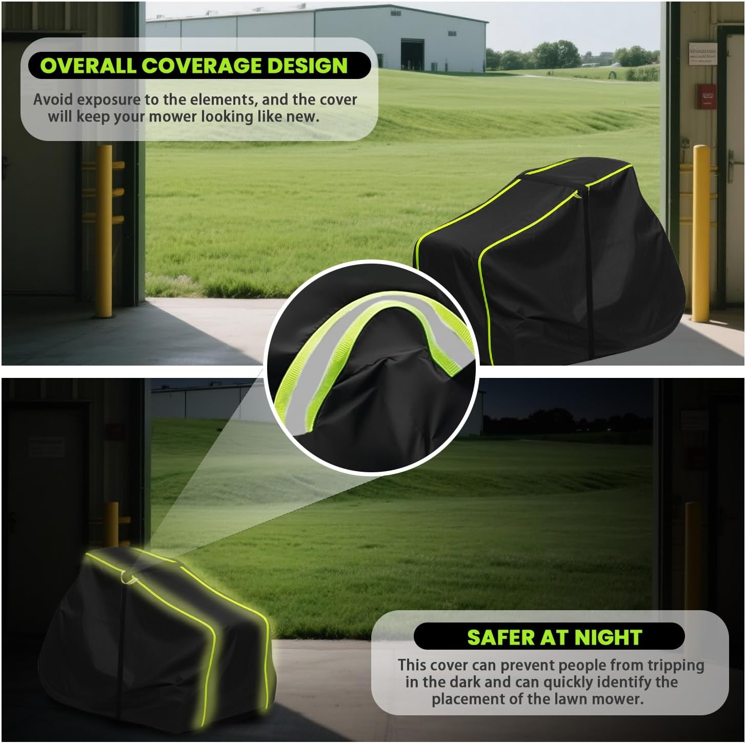 Riding Lawn Mower Cover &ndash; Ride on Mower Cover with 4000Mm Waterproof Rating & Uv-Resistant, Mower Cover Fits Decks up to 110Cm, Lawn Mower Cover with Windproof & Tear-Resistant | with Storage Bag. image number 2