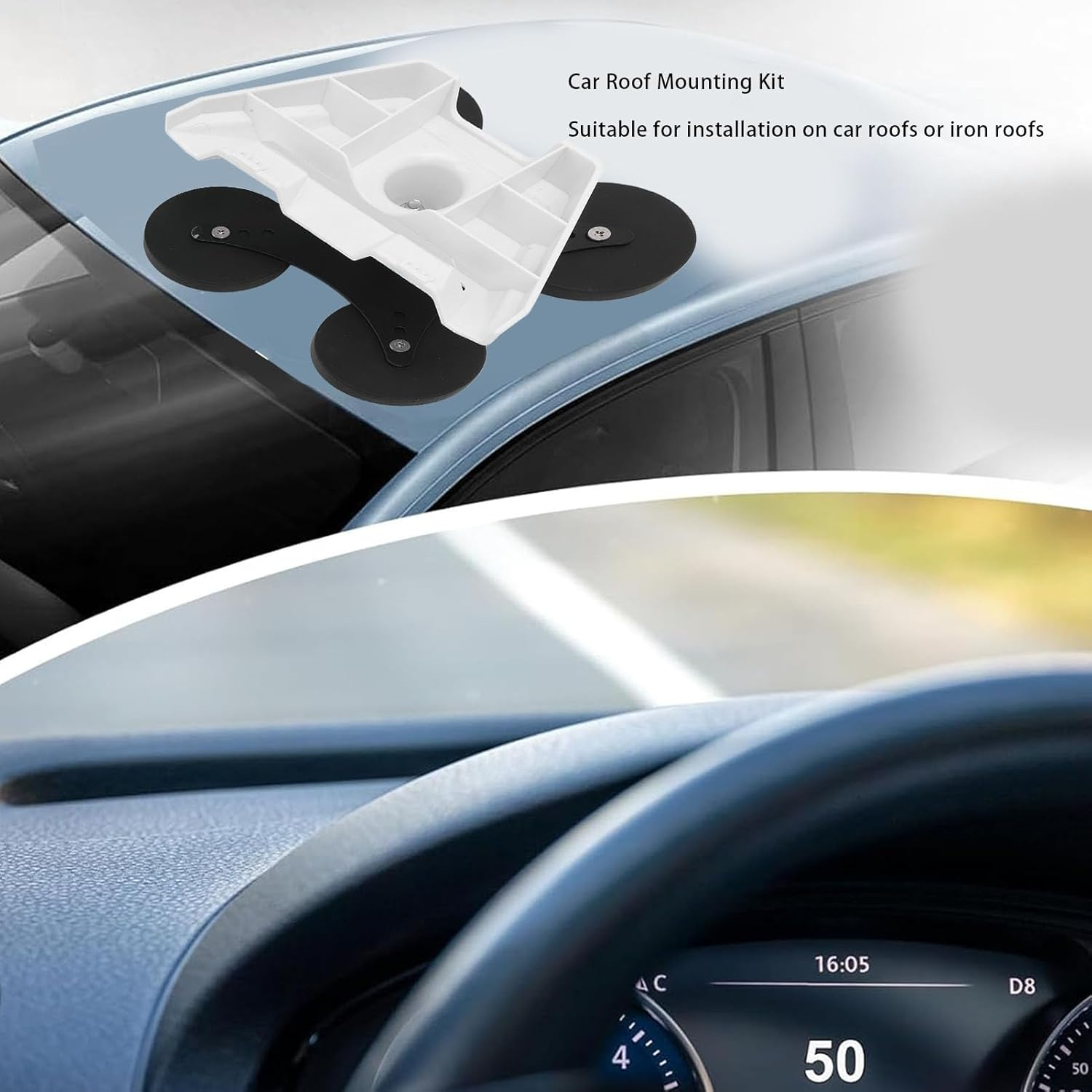 Magnetic Mount for Mini, 400 Lbs Mini Magnetic Roof Mounting Kit, RV, Yacht and Car Roof Mount, 4 Magnetic Bases, Mini Mounting Kit with Pipe Adapter image number 3