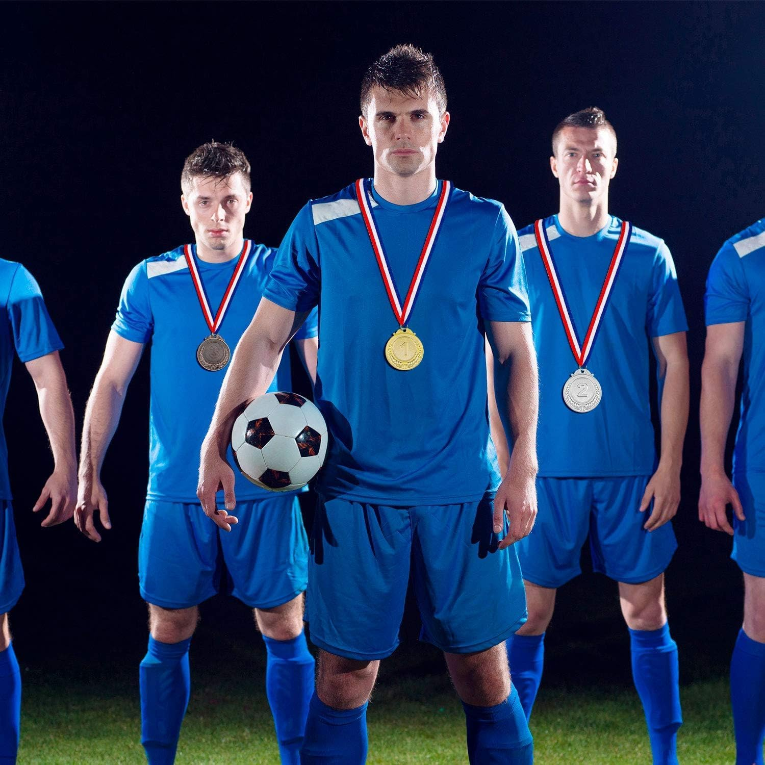 9 Pieces Metal Gold Silver Bronze Medals Award Medals Olympic Style Winner Medals for Children'S Adults Events 1St 2Nd 3Rd Olympic Gold Silver Bronze with Ribbon for Competitions Party Decorations