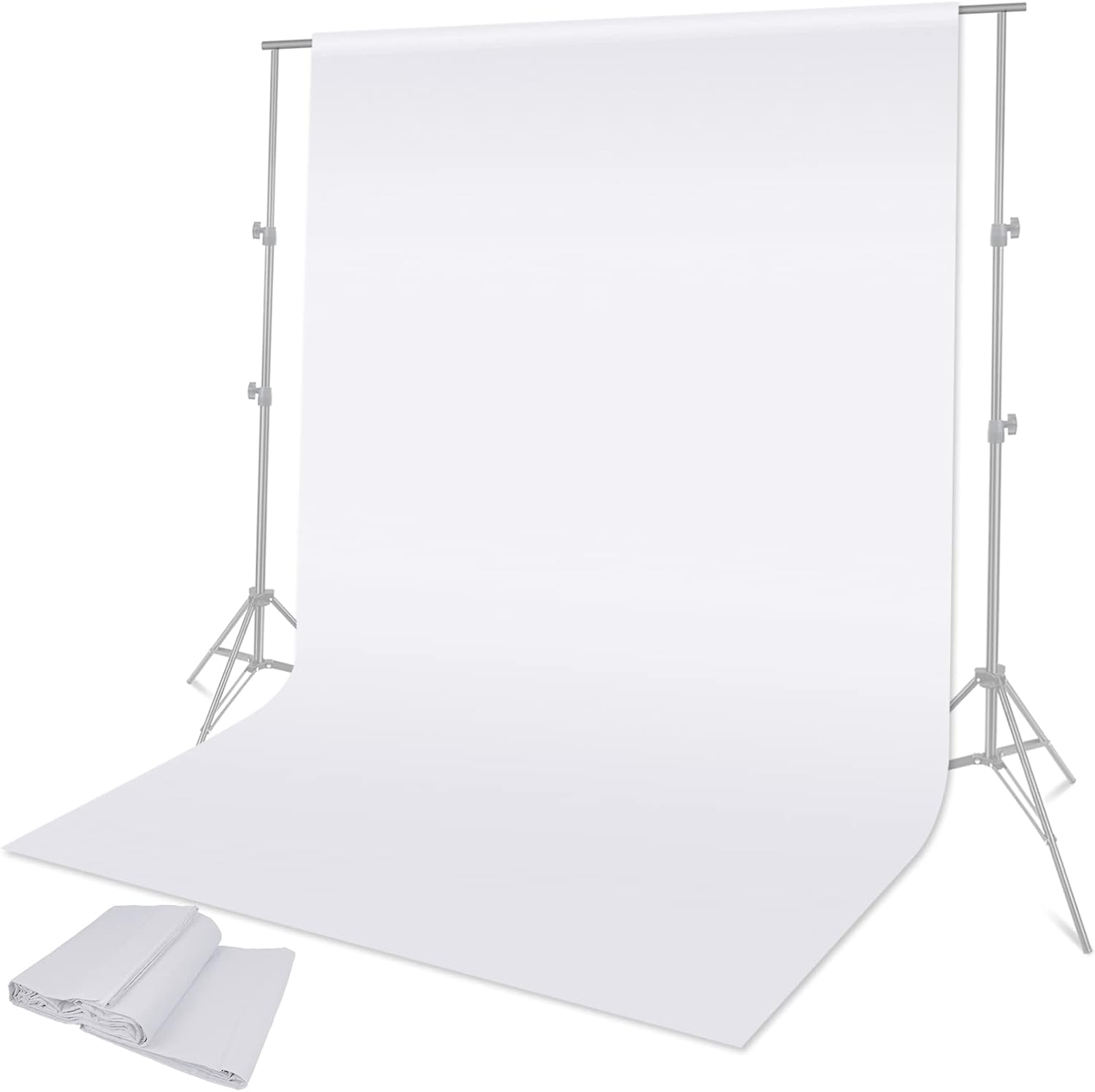 MSKIRA White Backgrounds for Photography 3X3.6M/10X12Ft Screen Backdrop Background Photo Backdrop for Meeting Youtube Video Streaming Gaming