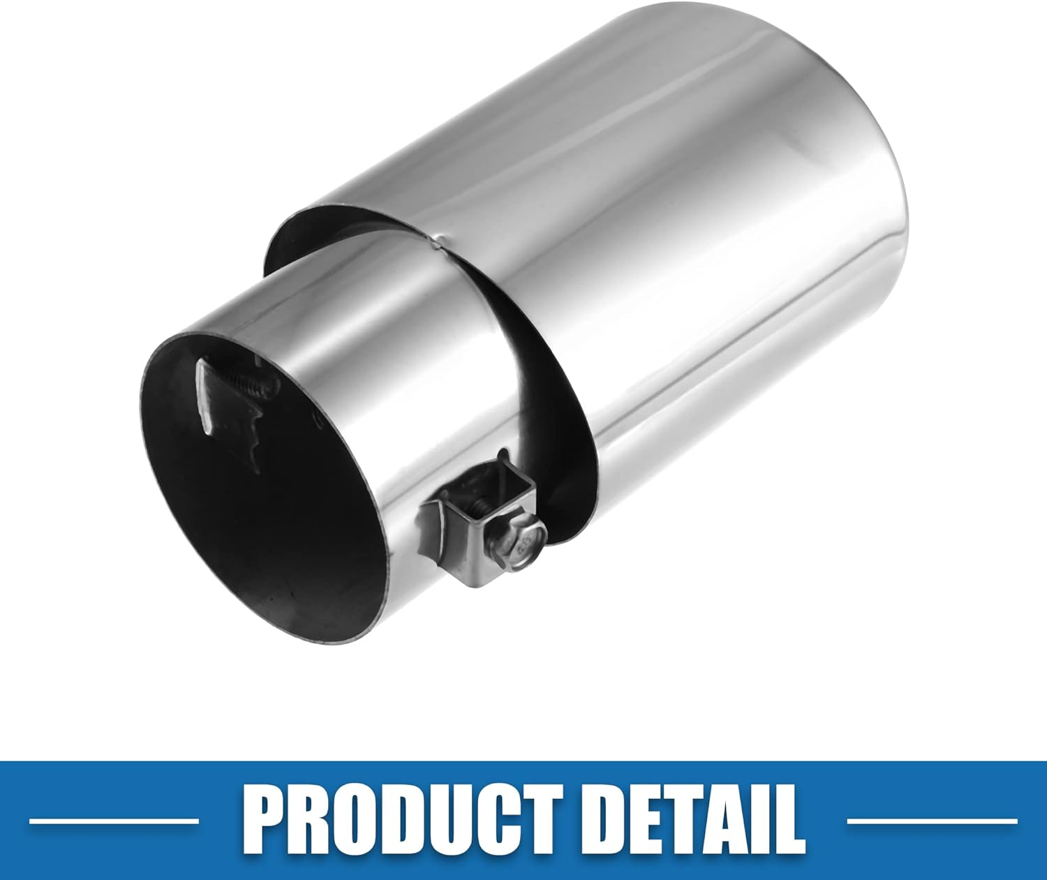 X AUTOHAUX Car Exhaust Tip Pipe Straight Shaped Applicable Diameter 2.44" Universal Exhaust Pipe Muffler Tip Tailpipe Bolt-On Metal Silver Tone image number 6