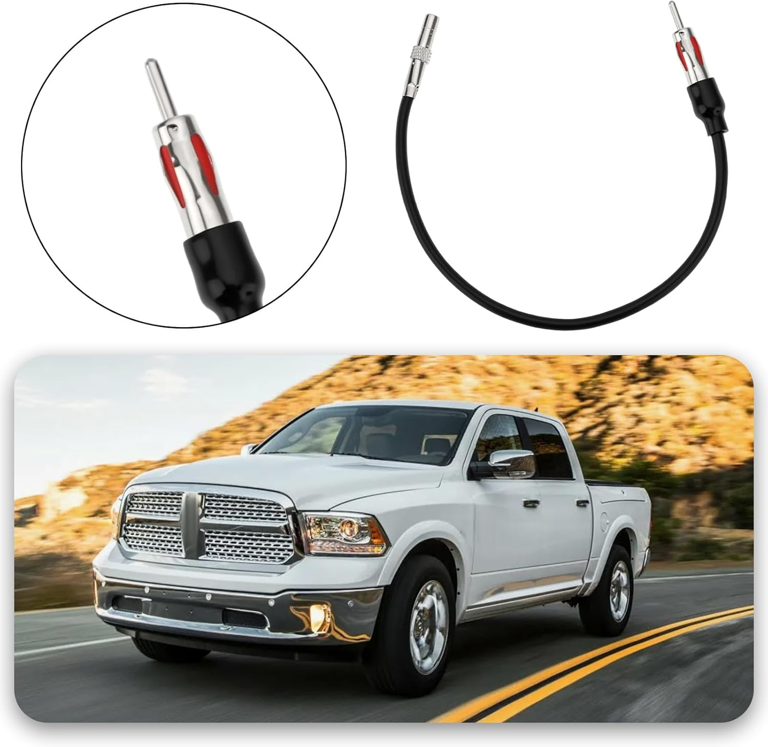 2Pcs Car Radio Antenna Adapter Compatible with Chrysler Compatible with Dodge to Aftermarket Stereo Radio 2002-2008 image number 3